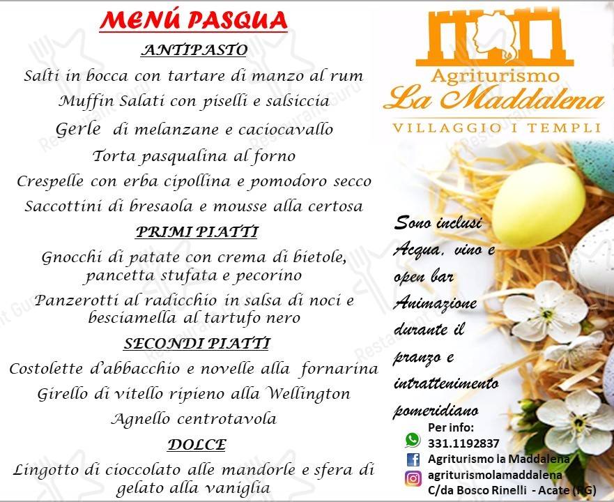 Menu di Agriturismo La Maddalena 