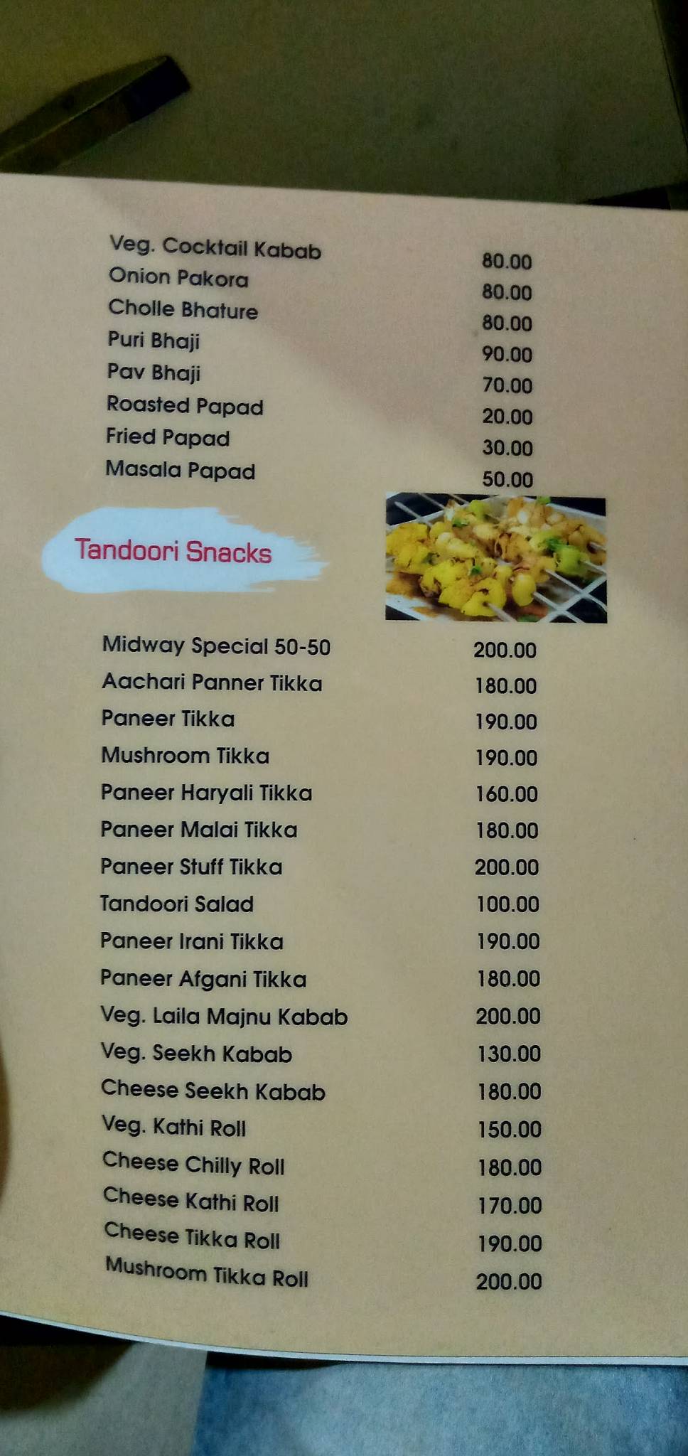 Hotel Midway & Restaurant menu