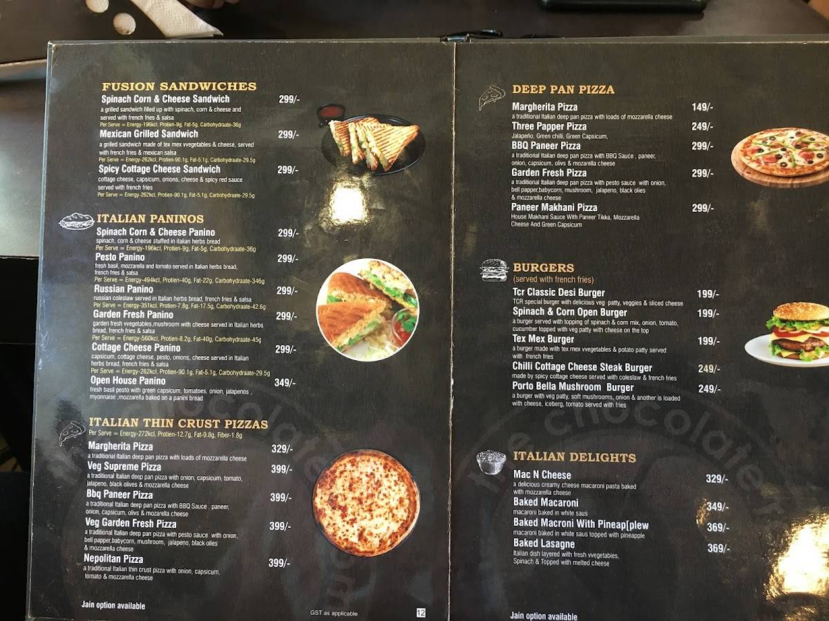 The Chocolate Room menu