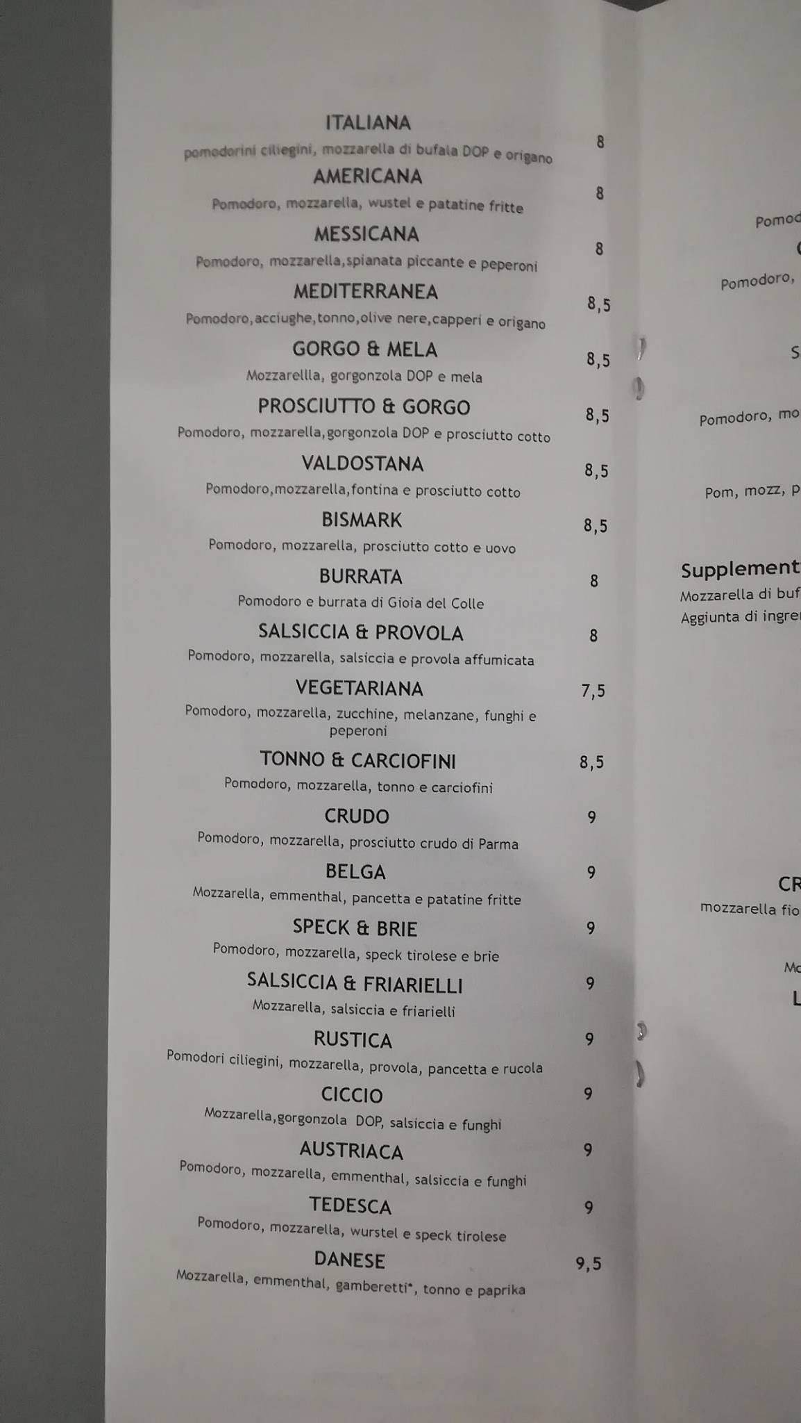 Menu di Ai Tetti Blu 