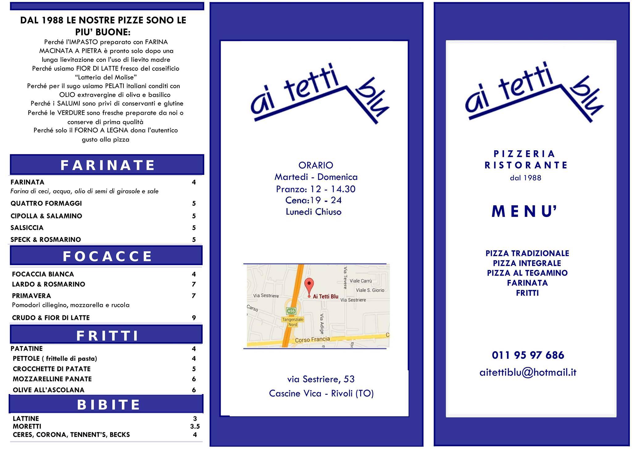 Menu di Ai Tetti Blu 