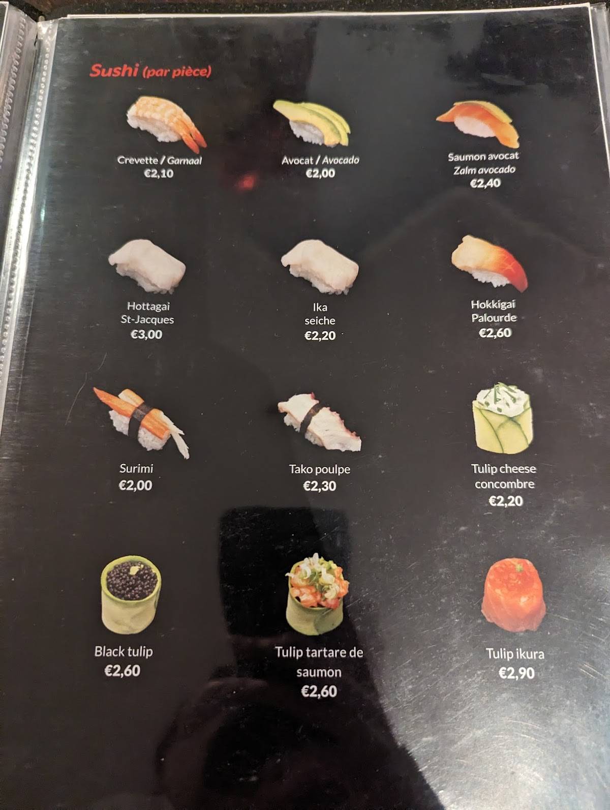Menu de Akira - Cuisine Japonaise