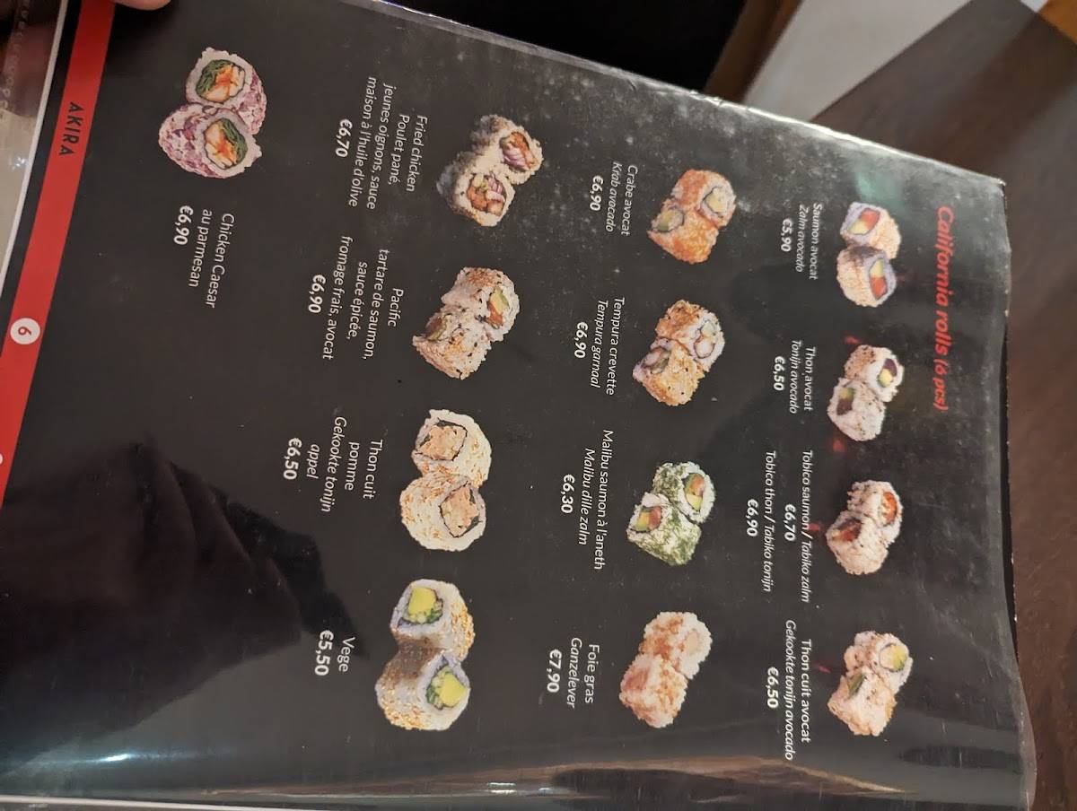 Menu de Akira - Cuisine Japonaise