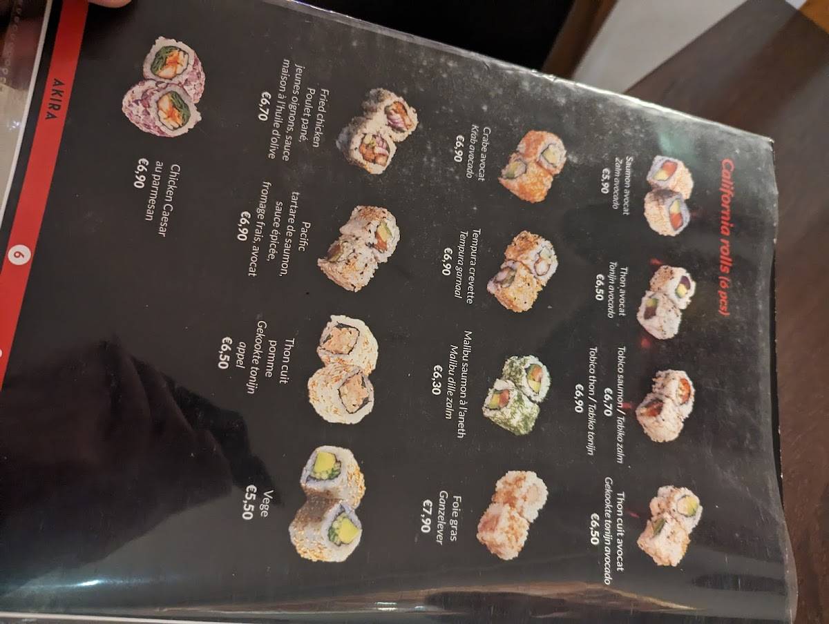 Menu de Akira - Cuisine Japonaise