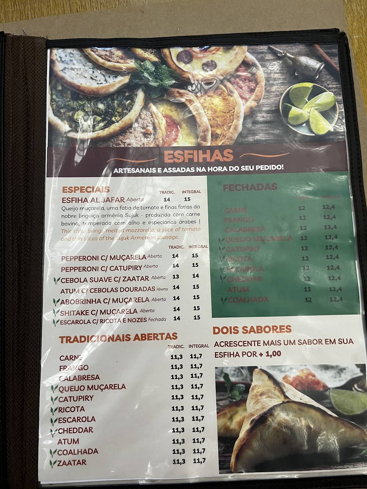 Al Jafar Especialidades Árabes cardápio