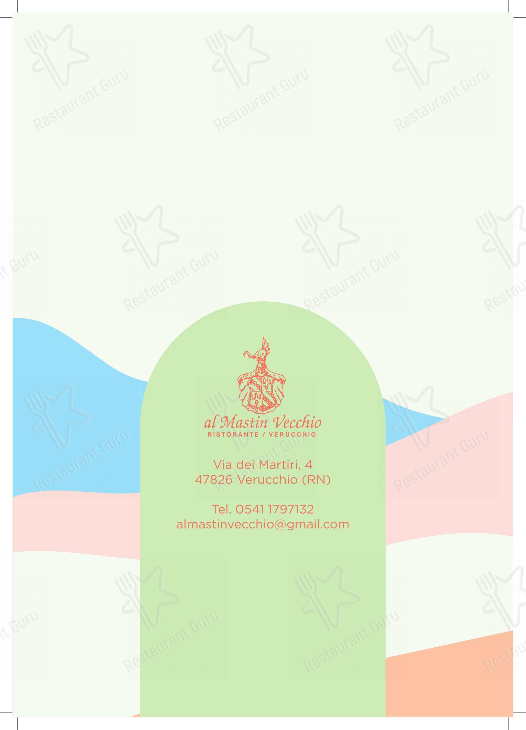 Menu di Al Mastin Vecchio - Основное меню