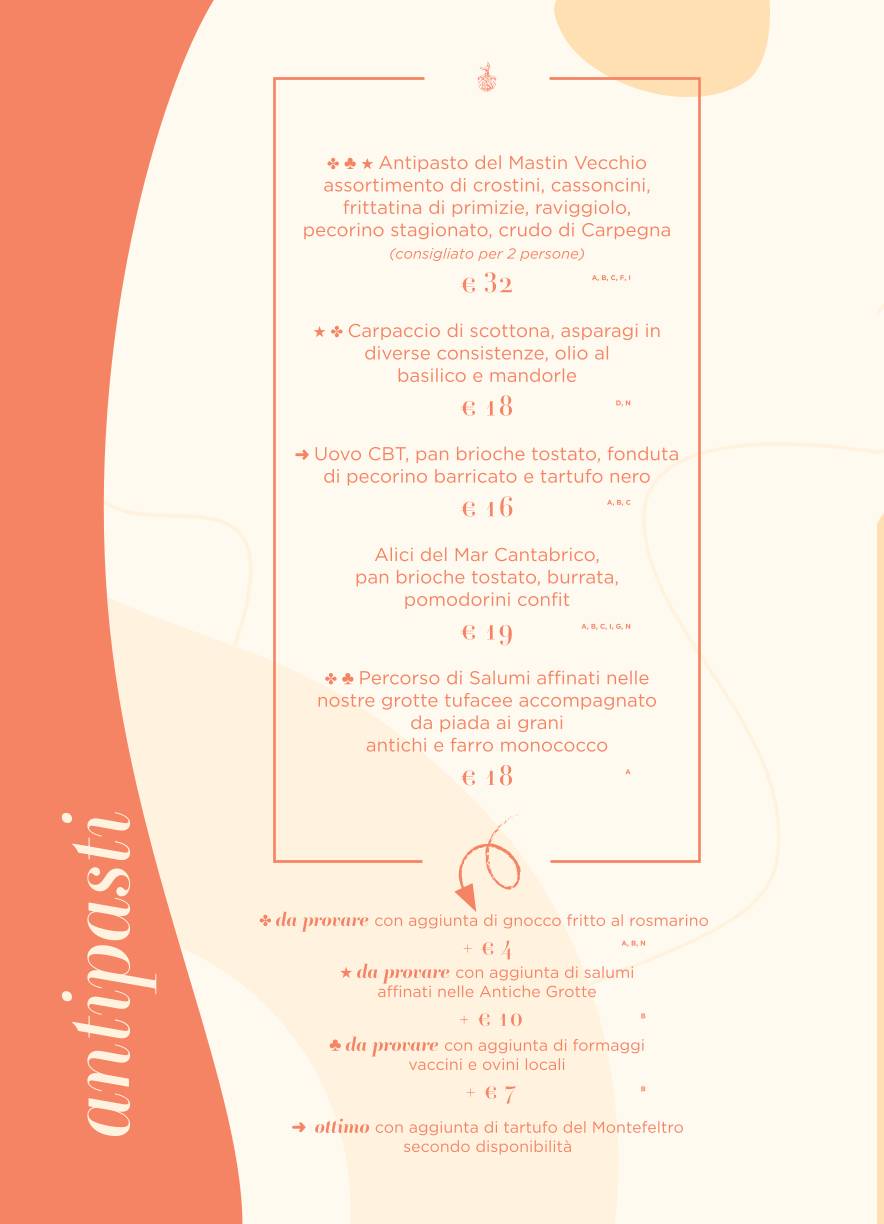 Menu di Al Mastin Vecchio 