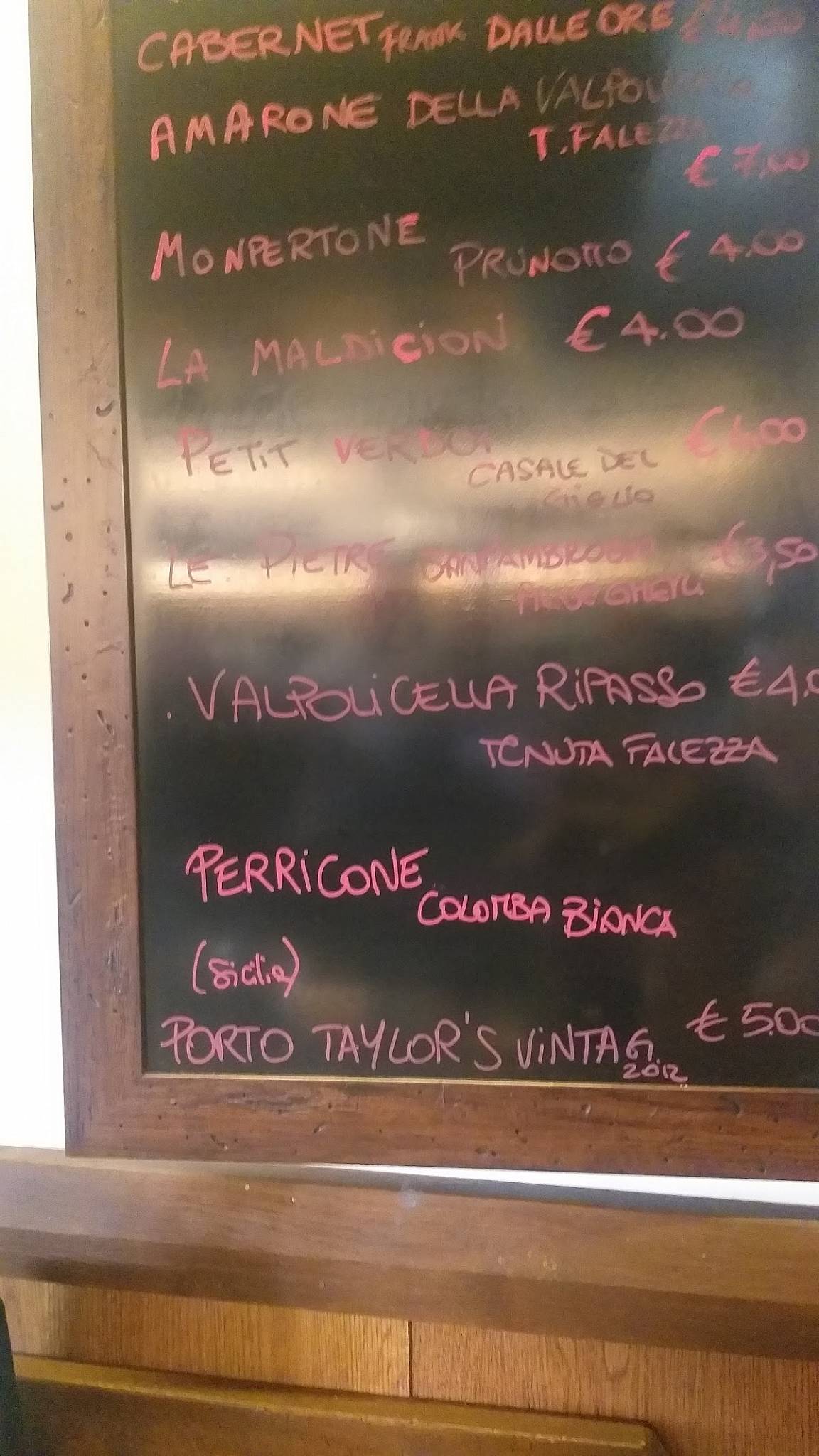 Menu di Al Topo Sommelier 