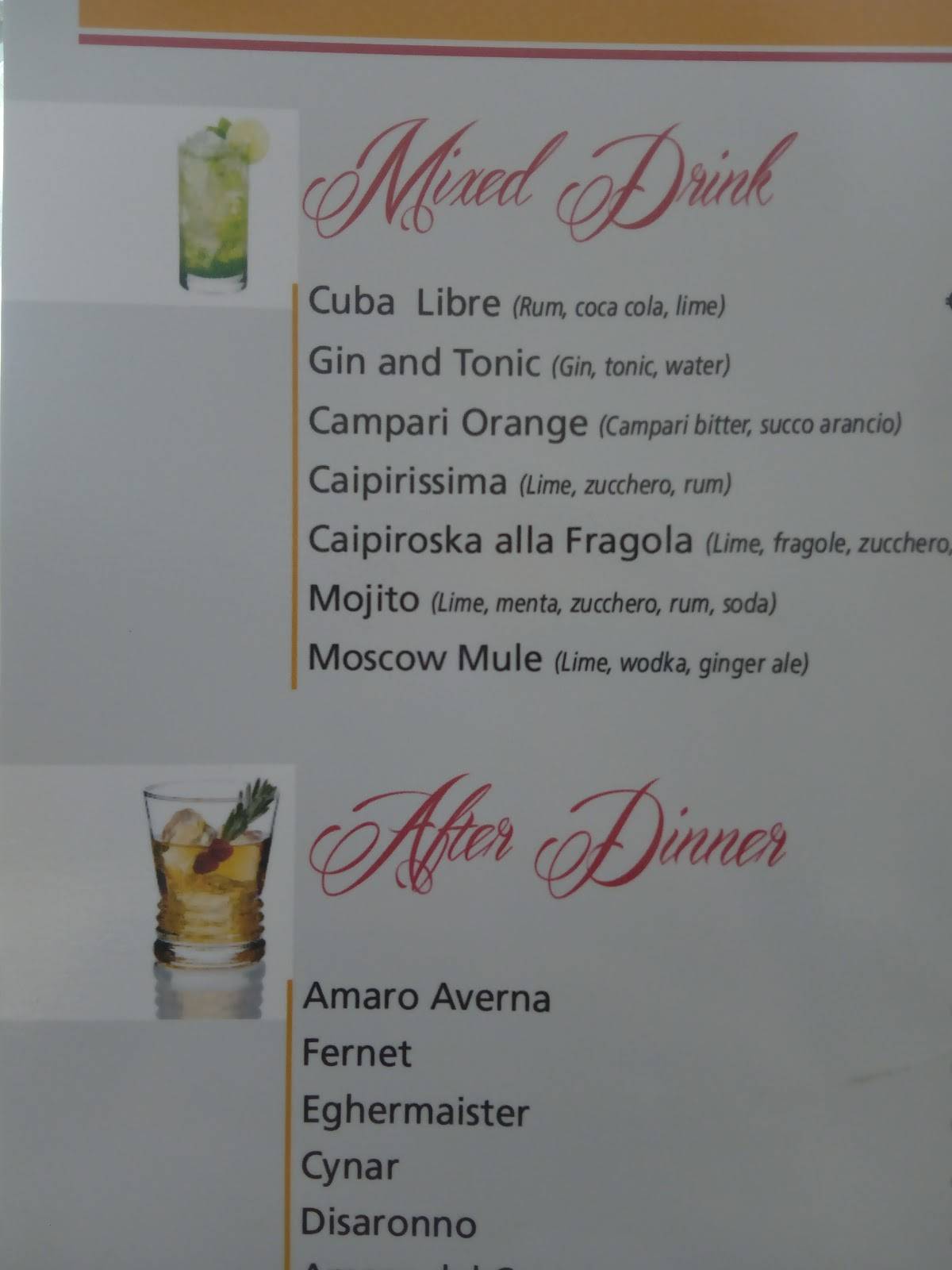 Menu di Al Triangolo Chiosco Bar 