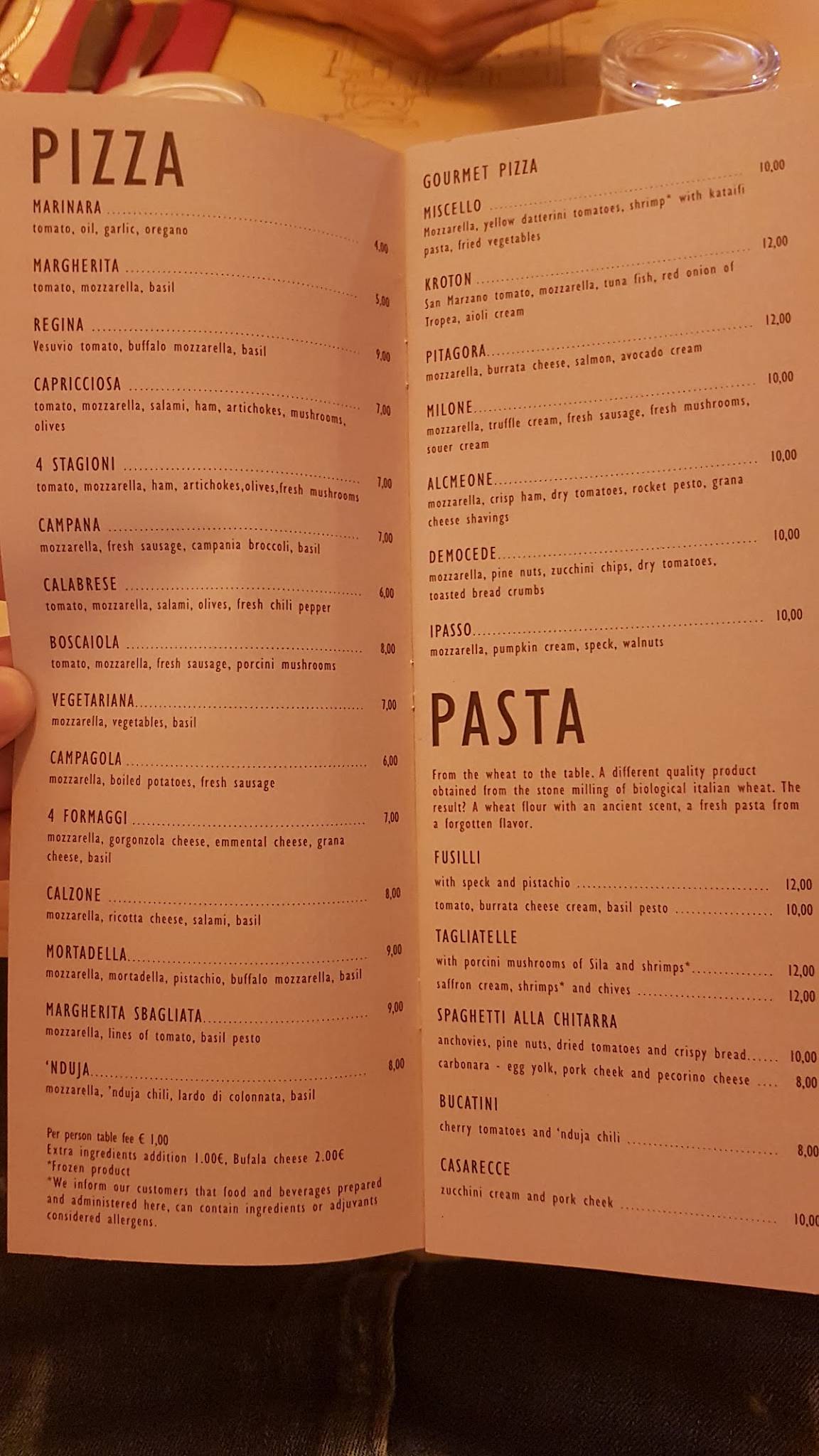 Menu di Al Vico 