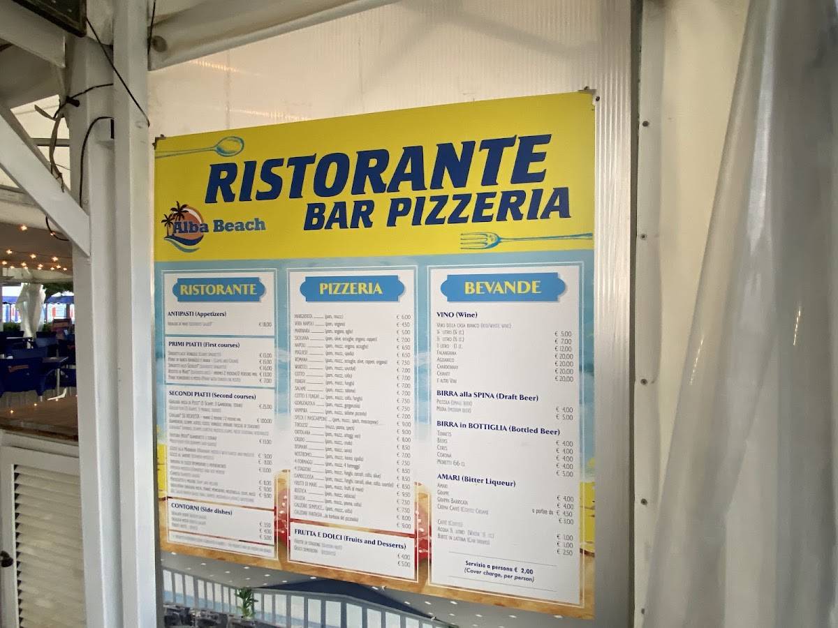 Menu di Alba Beach 