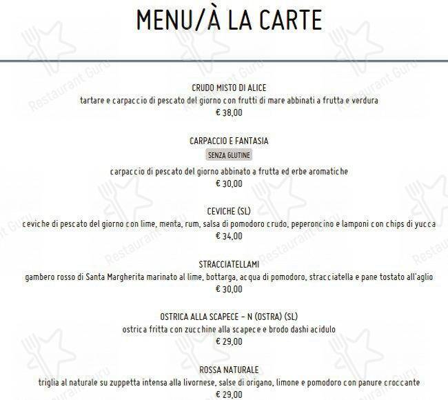 Menu di Fish & Wine 