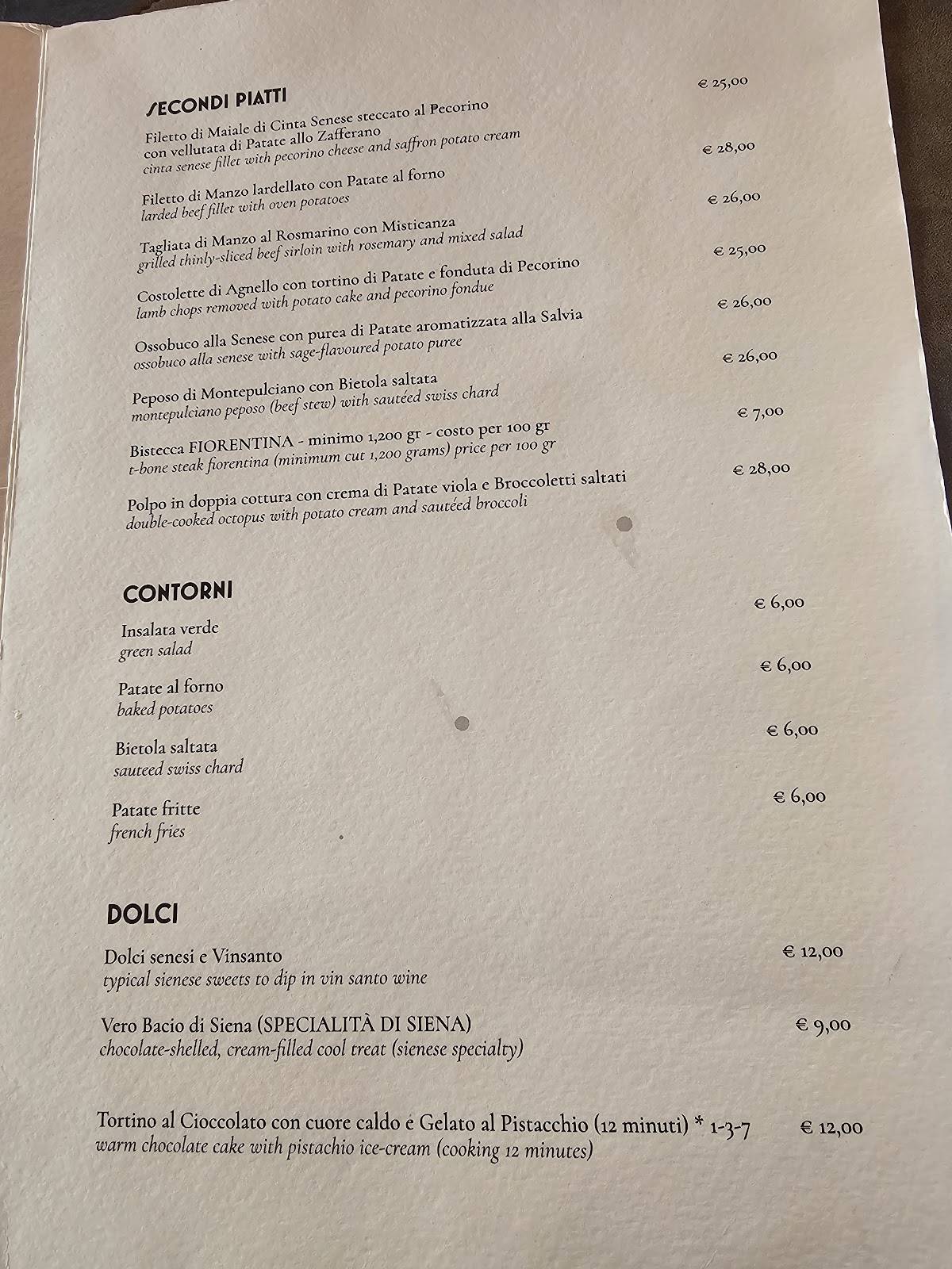 Menu di Ristorante 