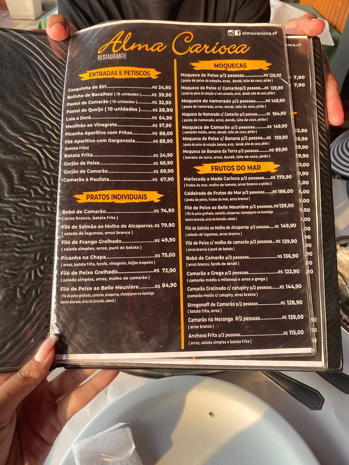 Alma Carioca cardápio