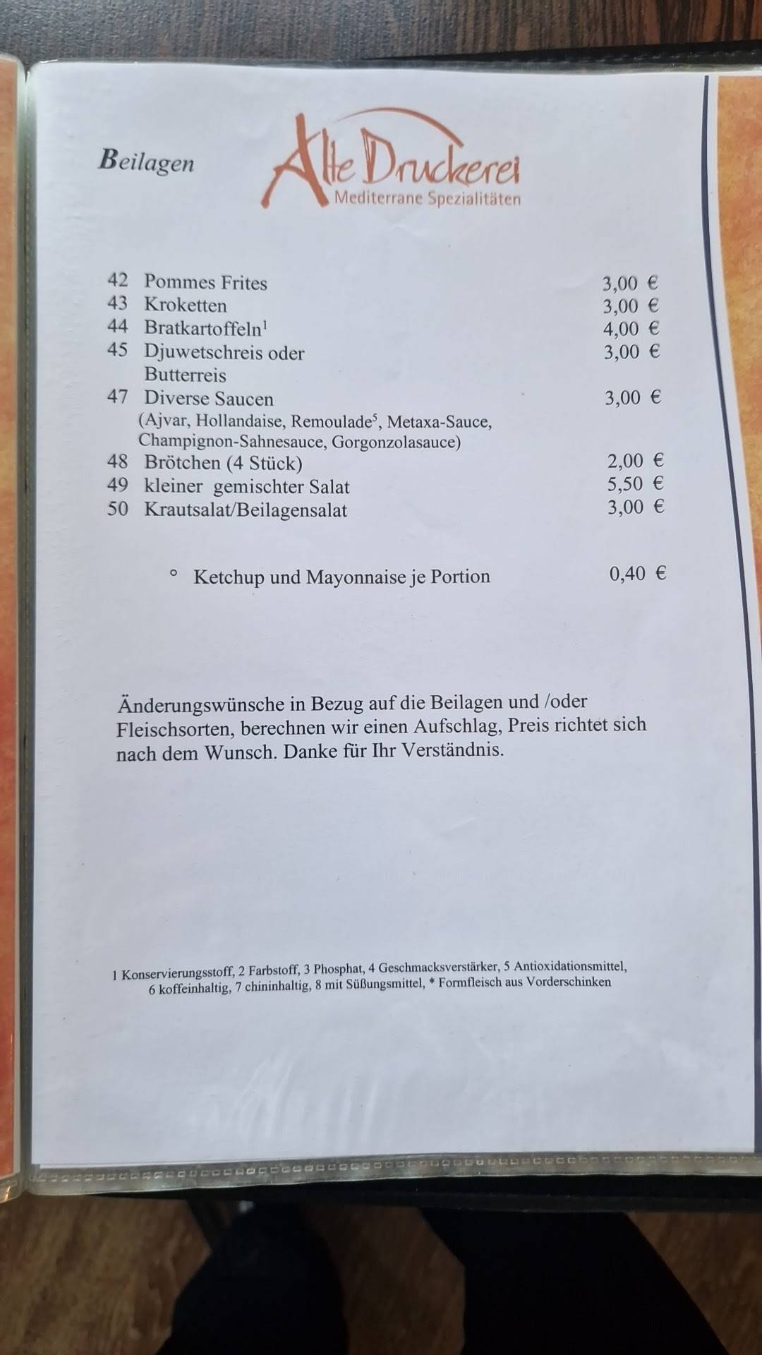 Speisekarte von Alte Druckerei restaurant, Vechta