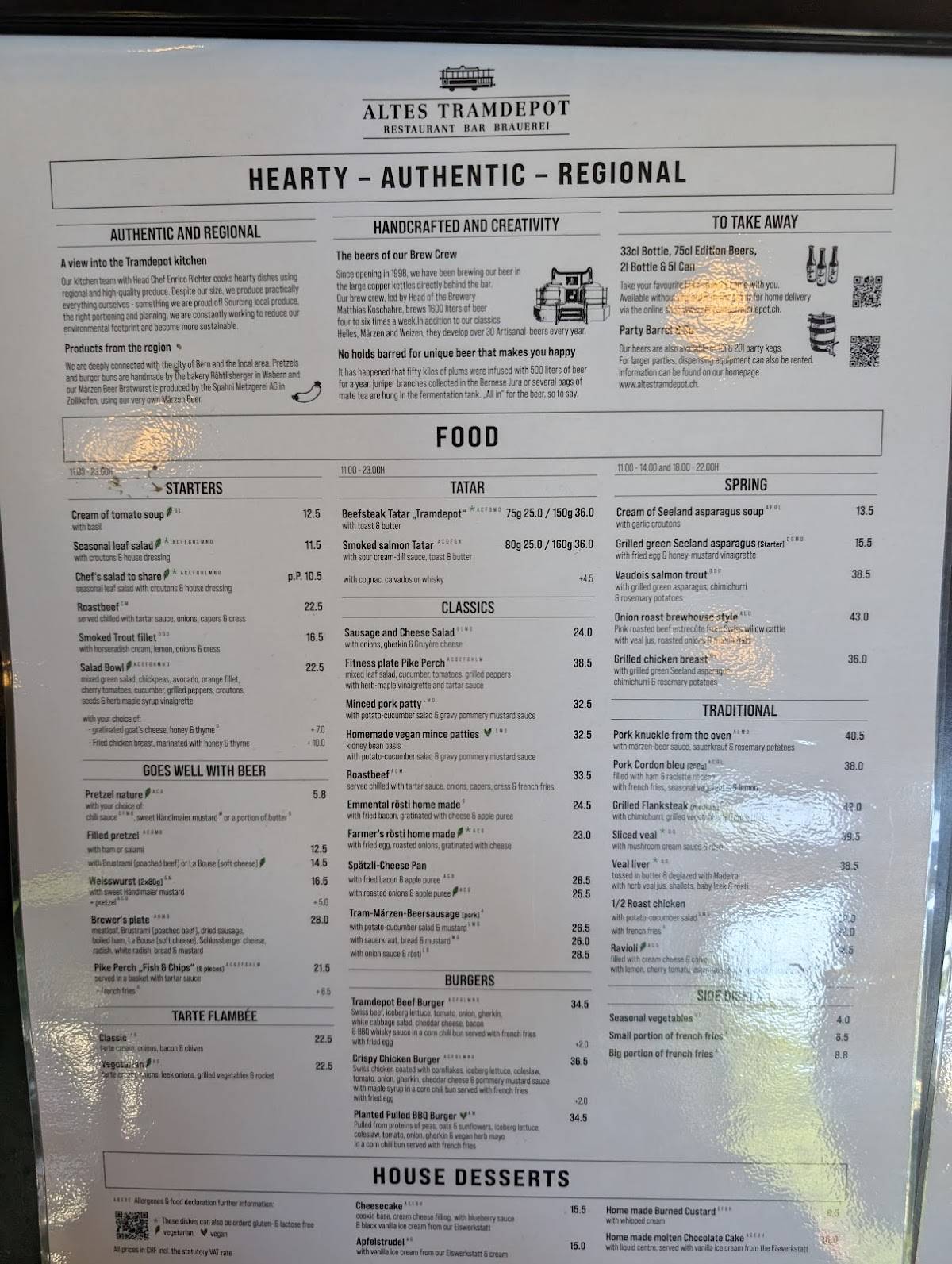 Menu di Altes Tramdepot Brauerei Restaurant 