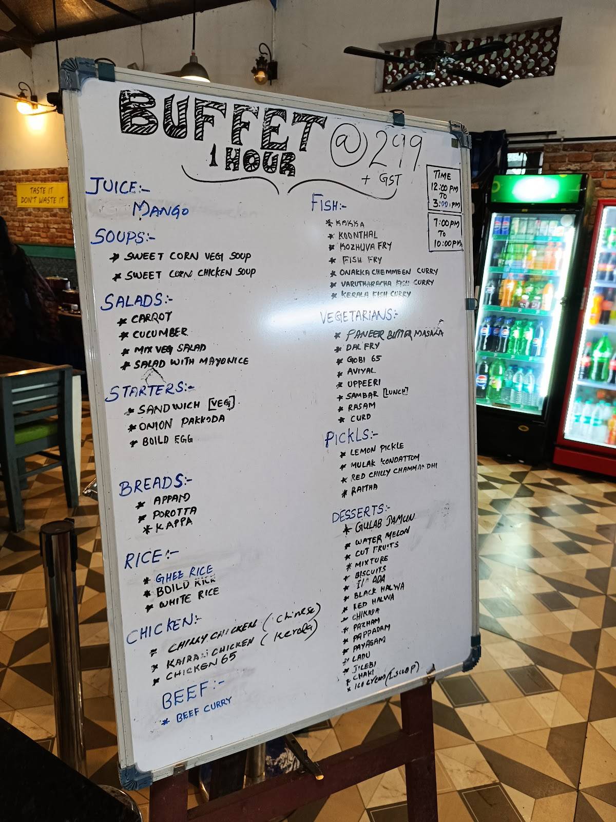 Kadavu menu