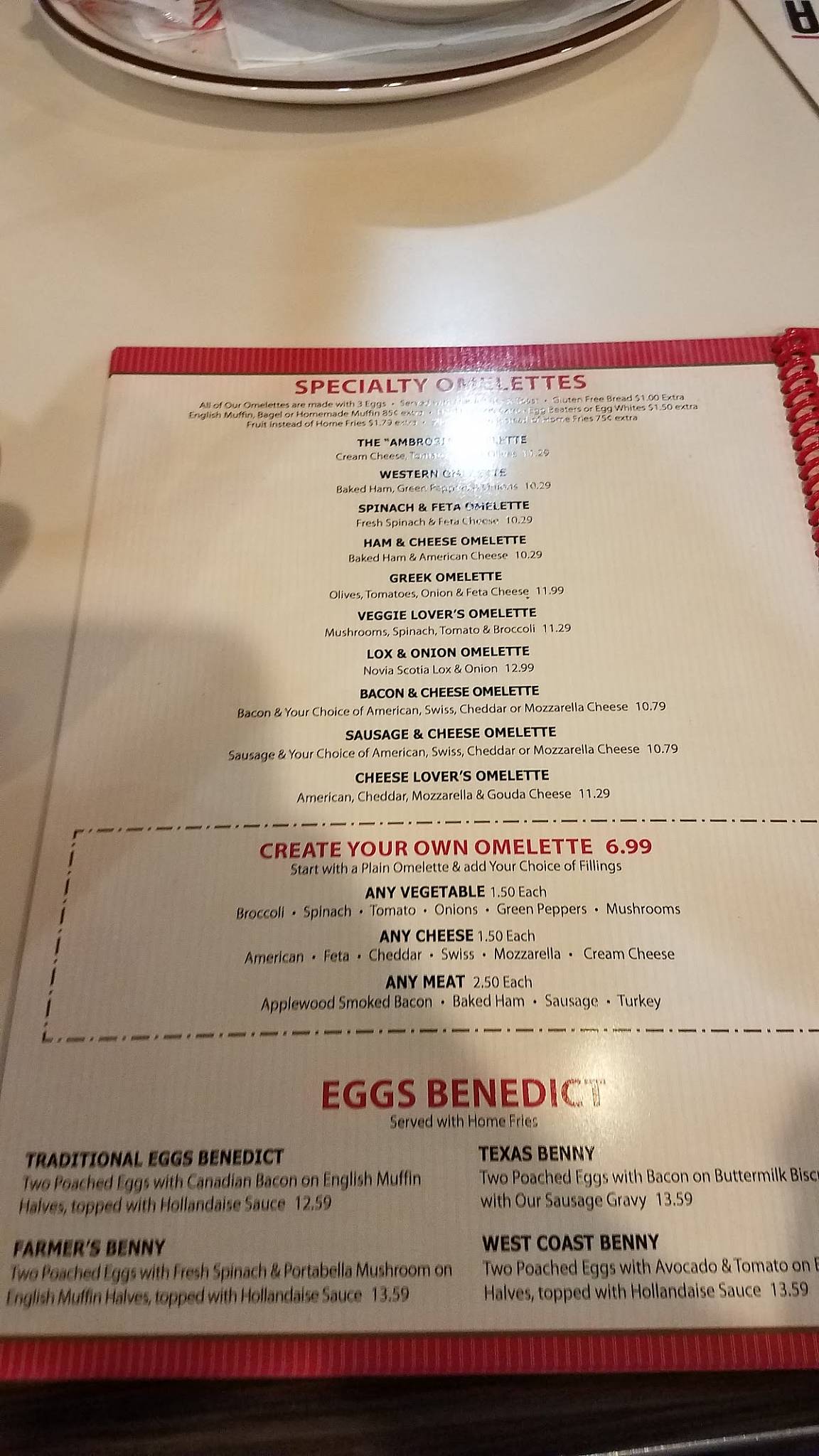 Menu at Ambrosia Diner restaurant, Queensbury, 518 Aviation Rd