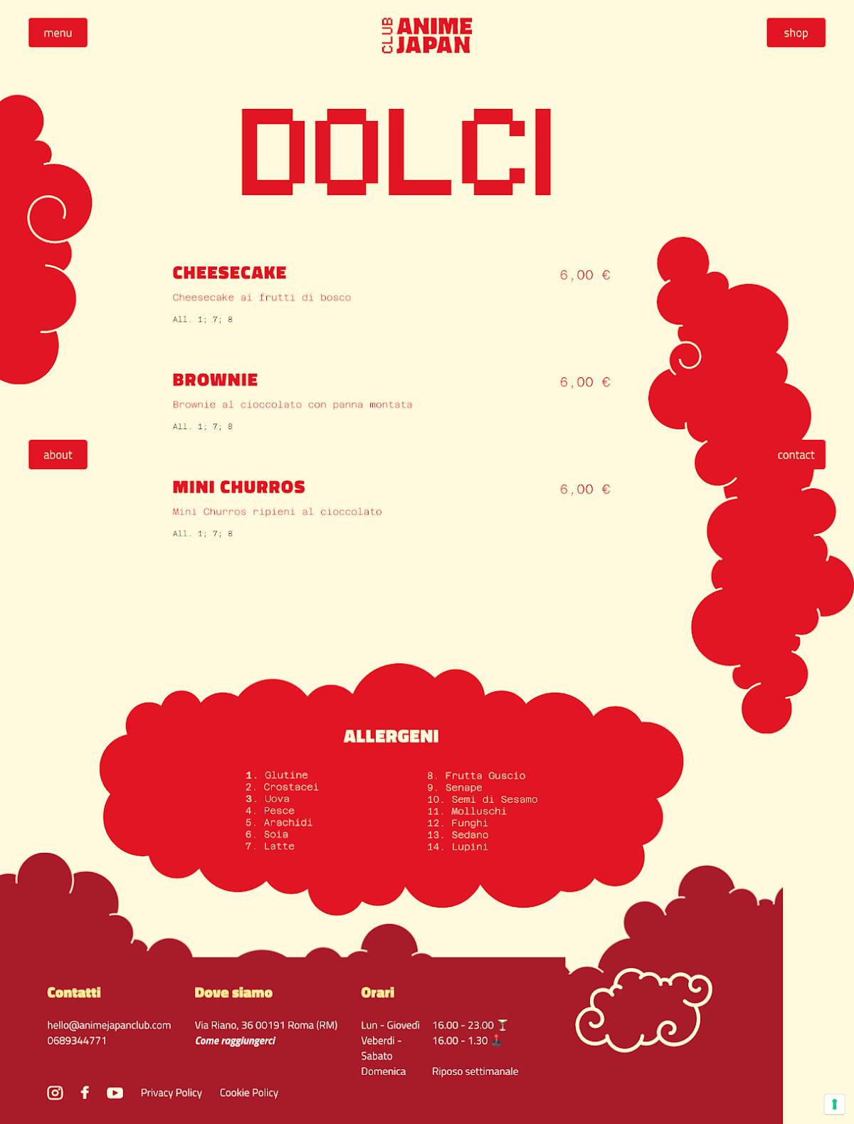 Menu di Anime Japan Club 