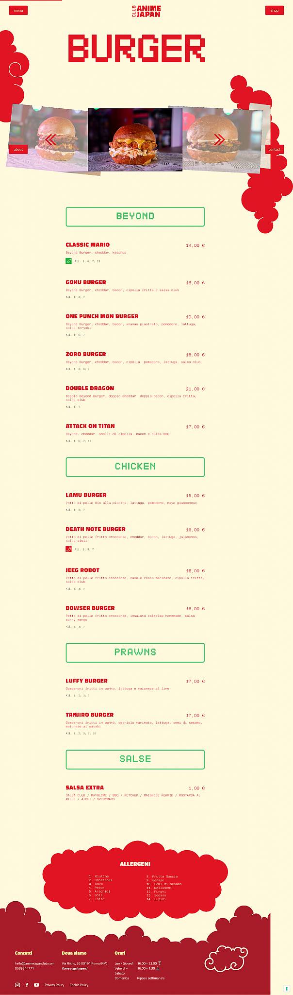 Menu di Anime Japan Club 
