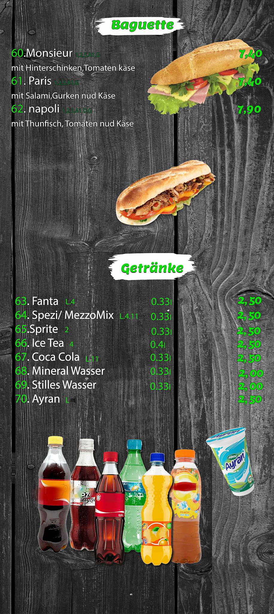 Menu de Antalya Döner