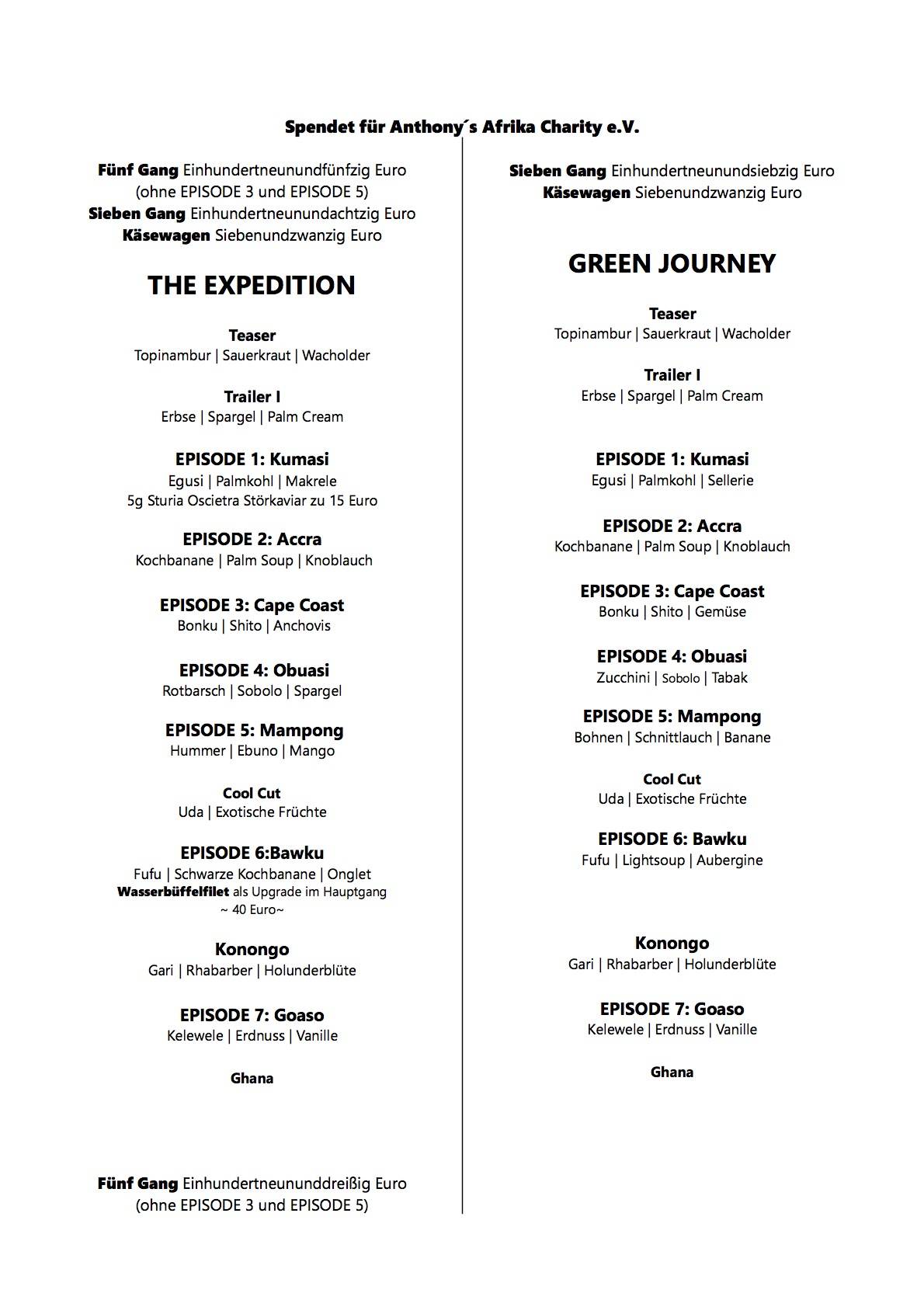 Menu de Anthony's Kitchen - MICHELIN Düsseldorf