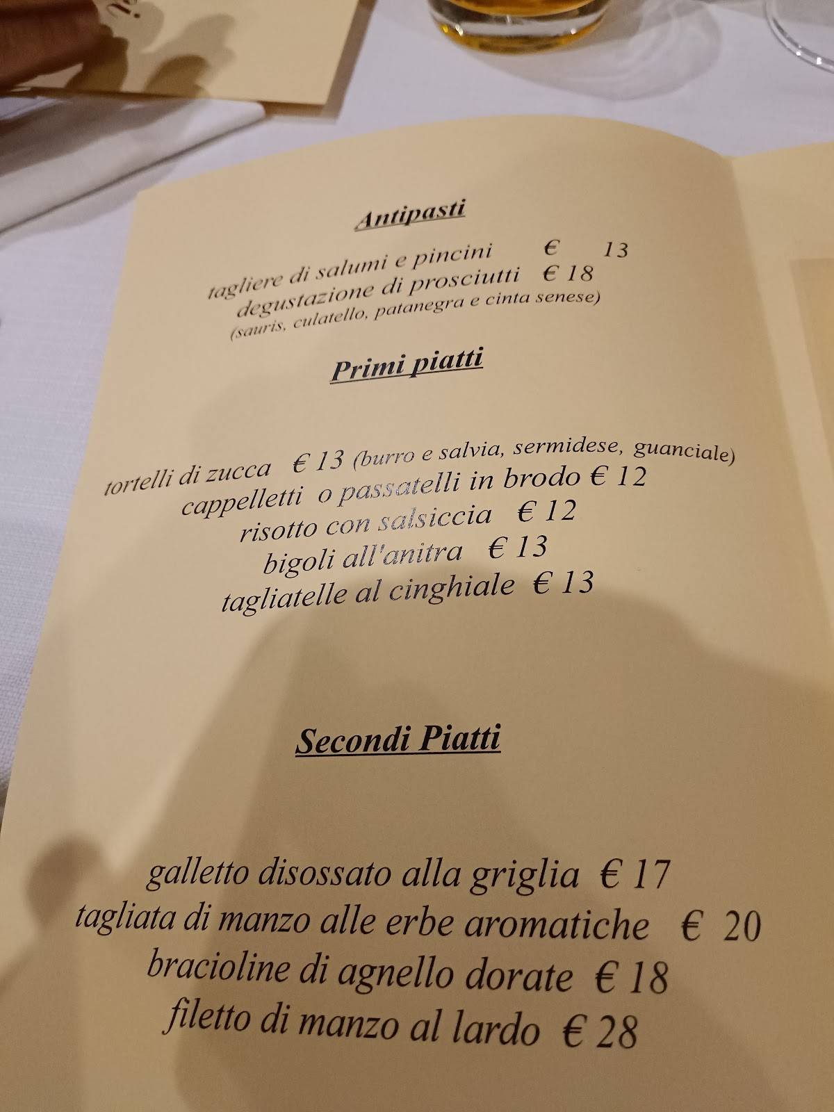 Menu di Antica Trattoria Cavallucci 