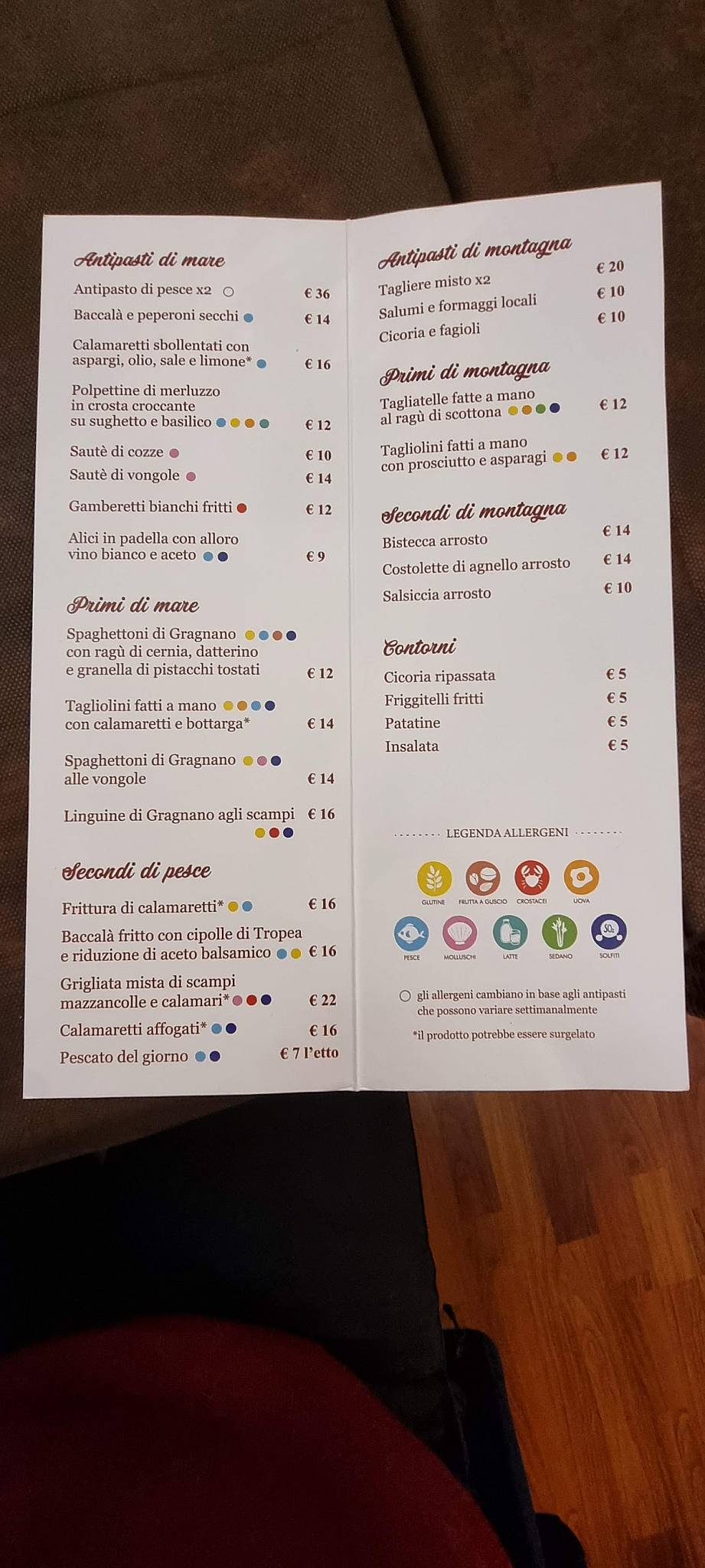 Menu di Antica Trattoria Da N'dino 
