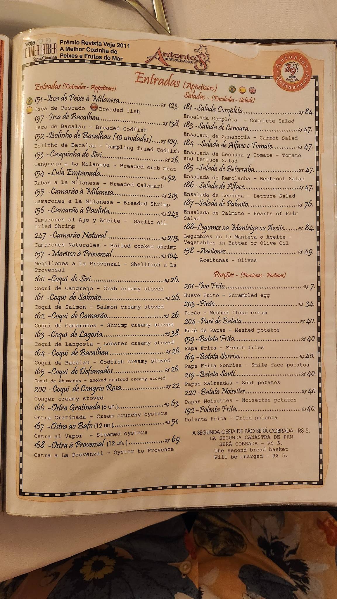 Antonio's Restaurante cardápio