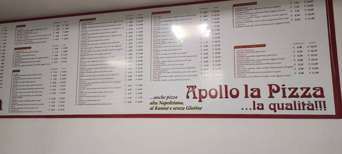 Menu di Apollo la Pizza 