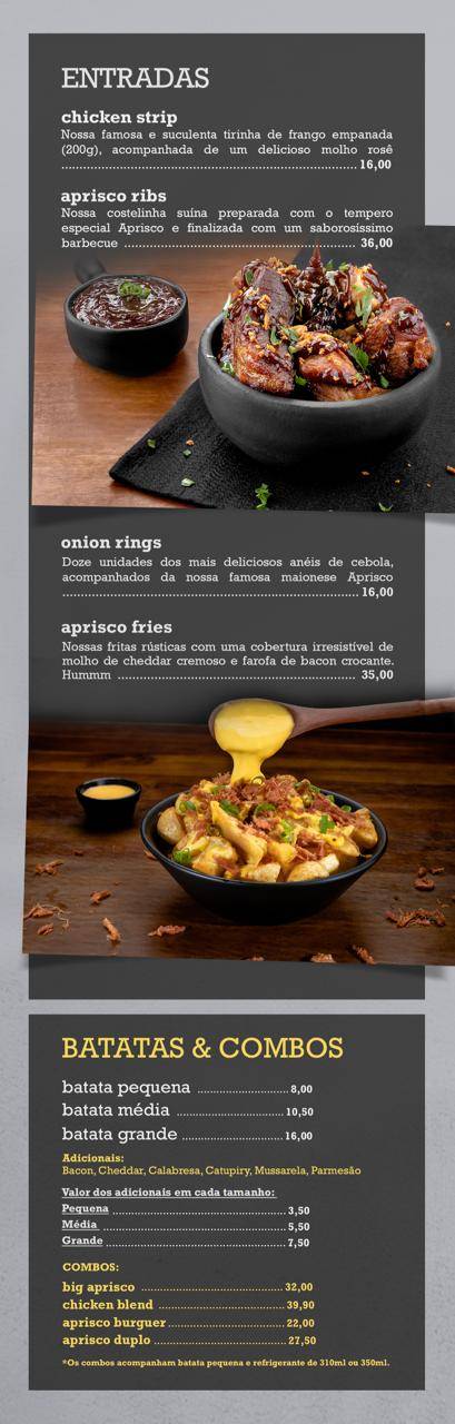 Aprisco Lanches cardápio