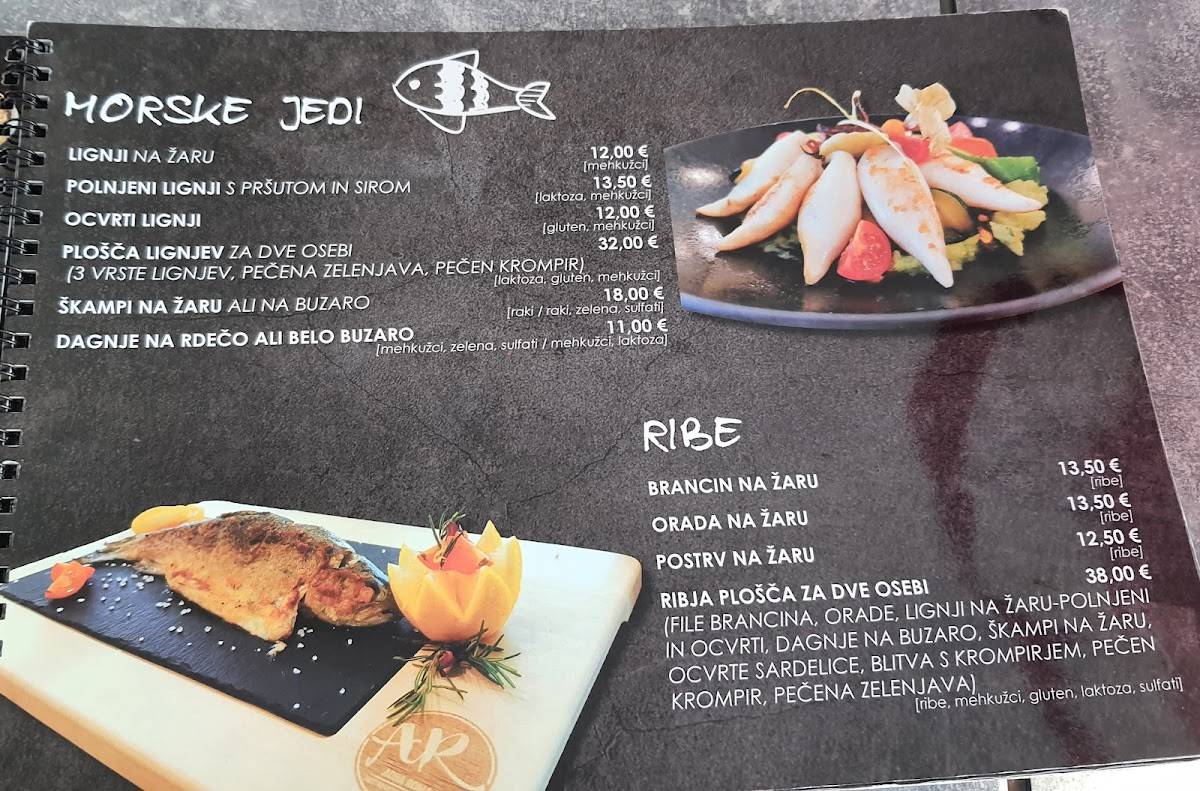 Menu di Aqua Roma 