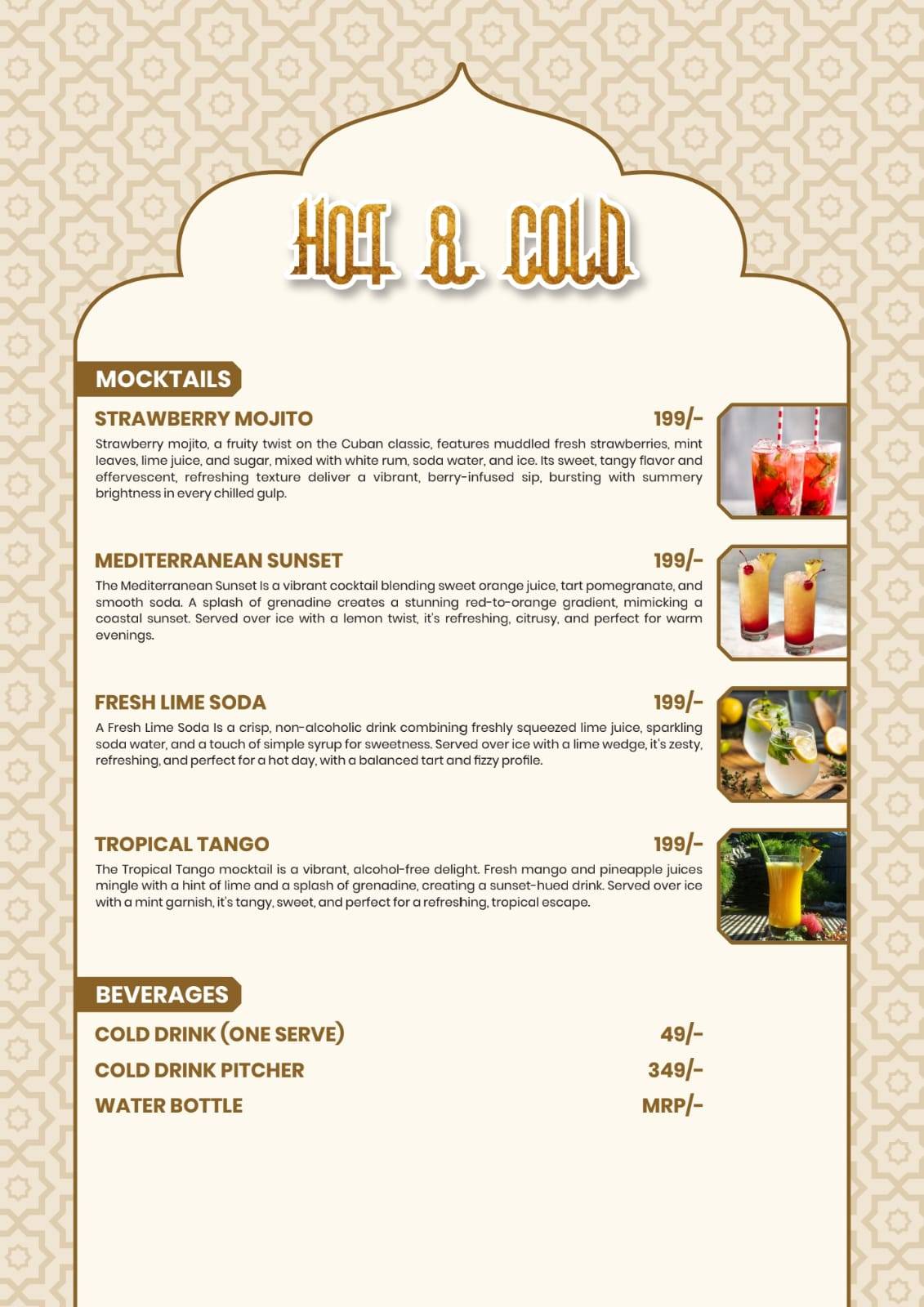 Arabesca lucknow menu