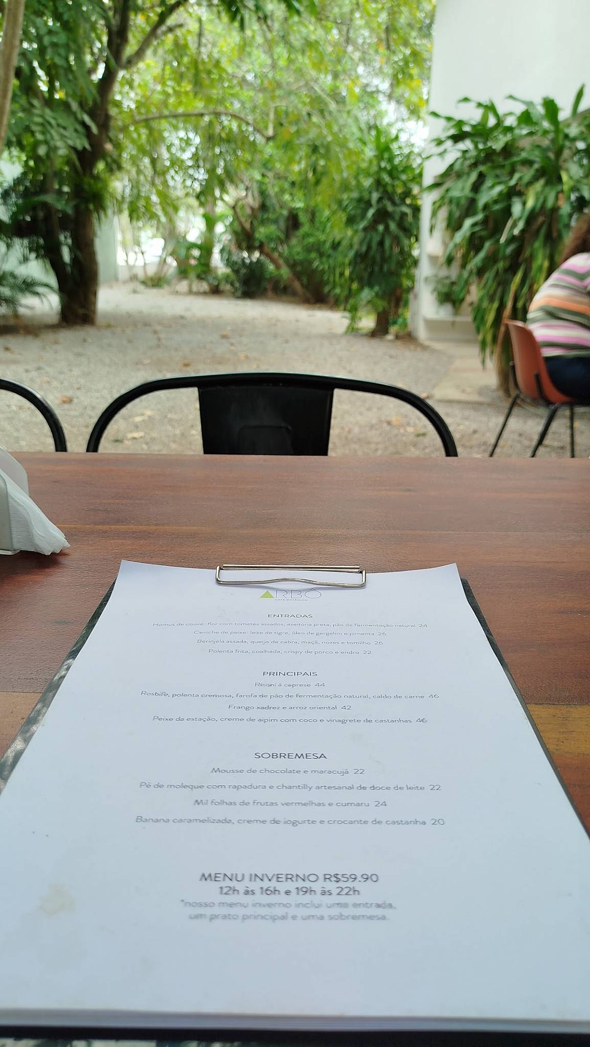 Arbô Café Botânico cardápio