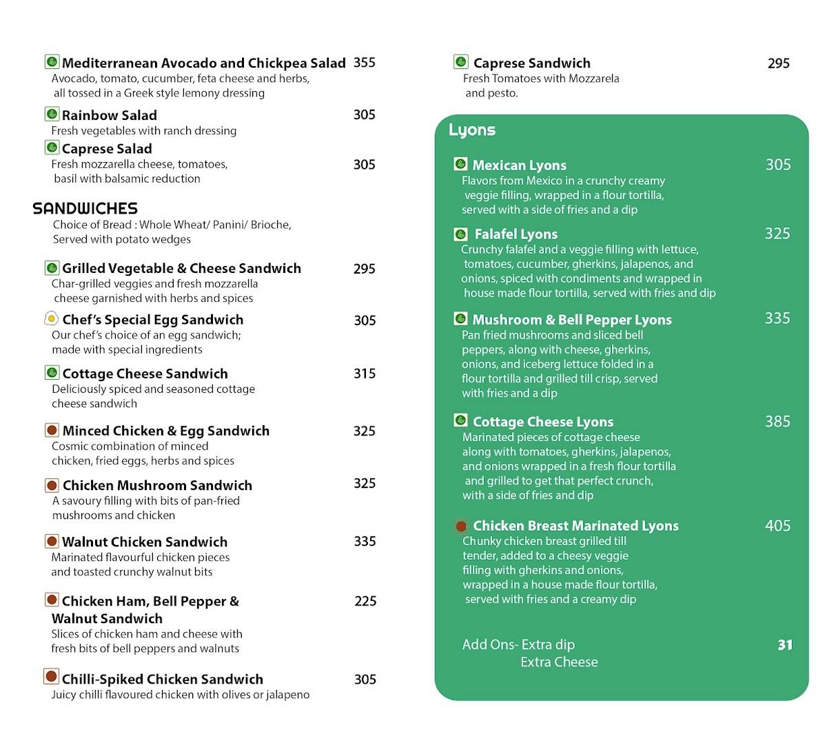 Assamica menu