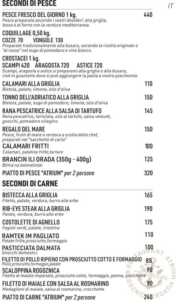 Menu di Restoran Atrium 