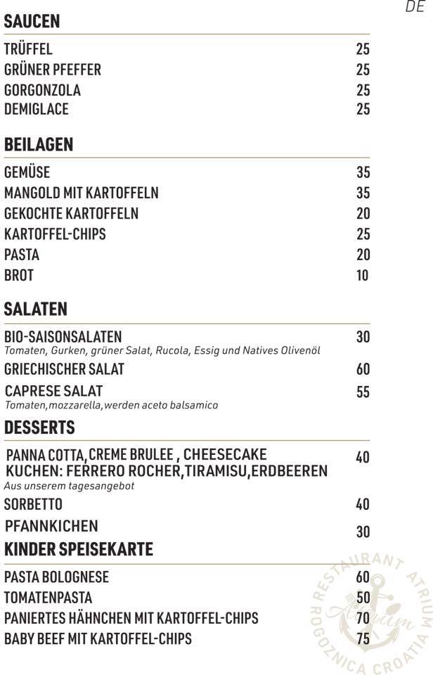 Menu di Restoran Atrium 