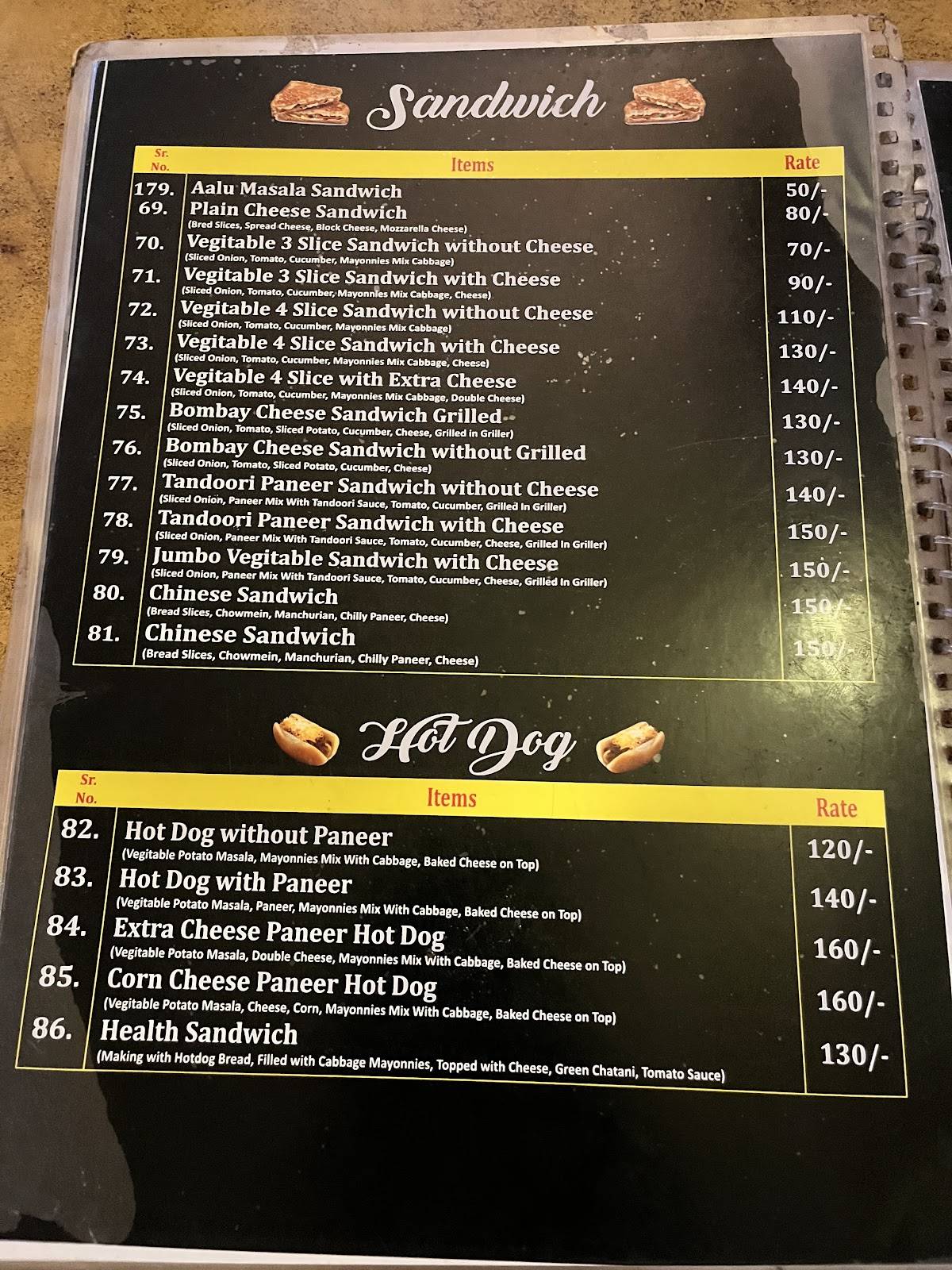 Aunty's Pizza & Aryans Restaurant menu