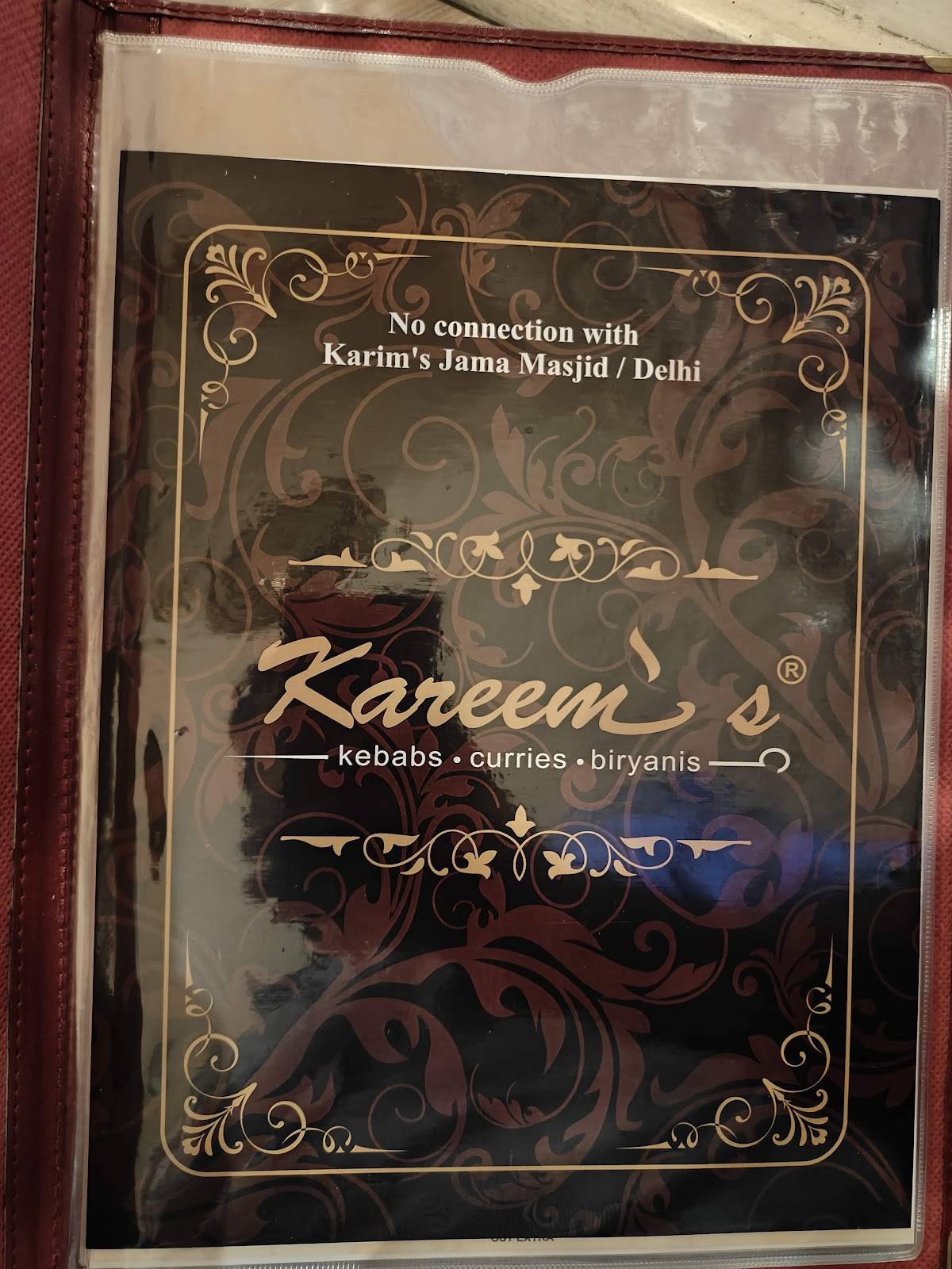 Kareem's menu