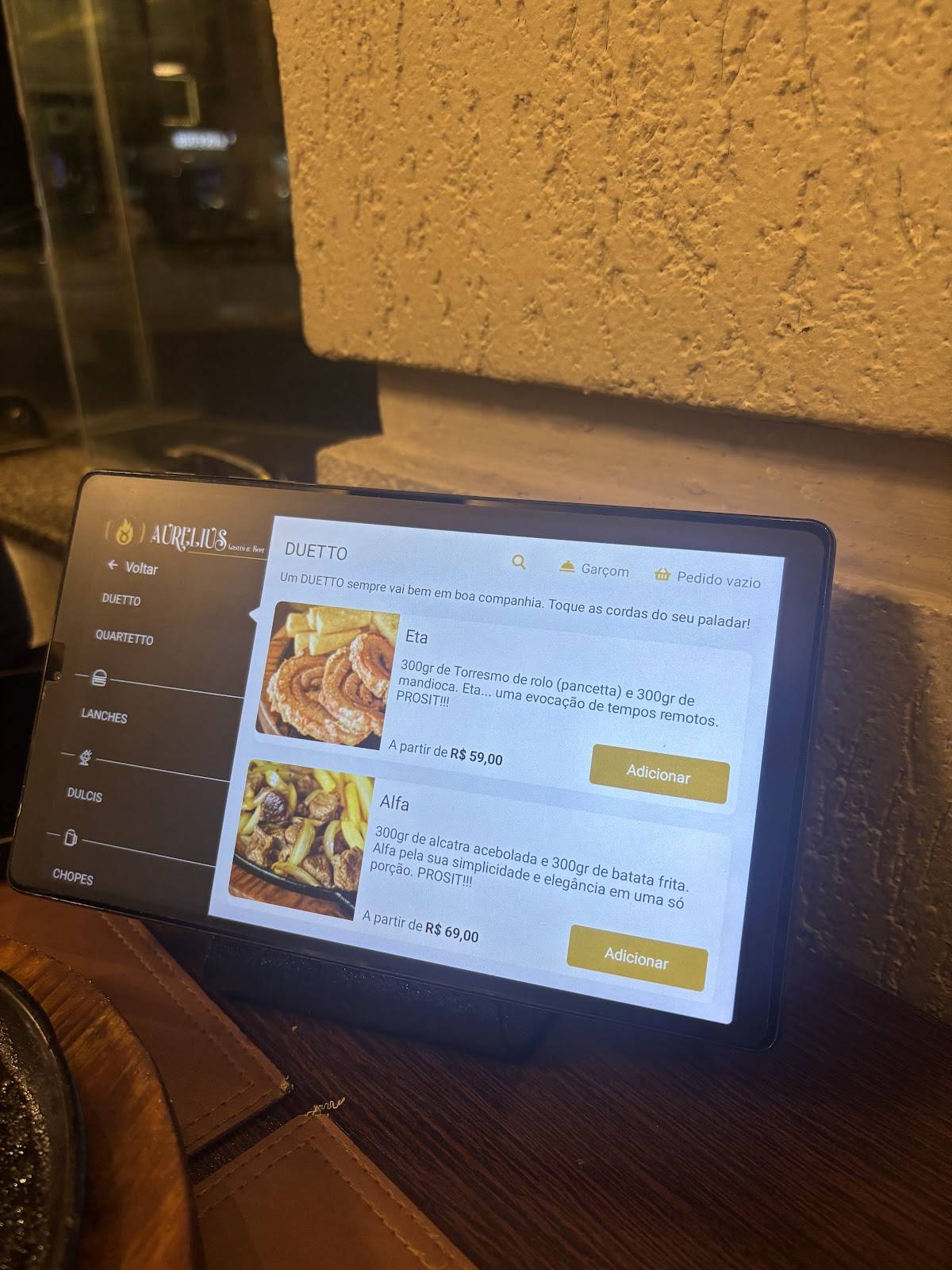 Aurelius Gastrô & Beer cardápio