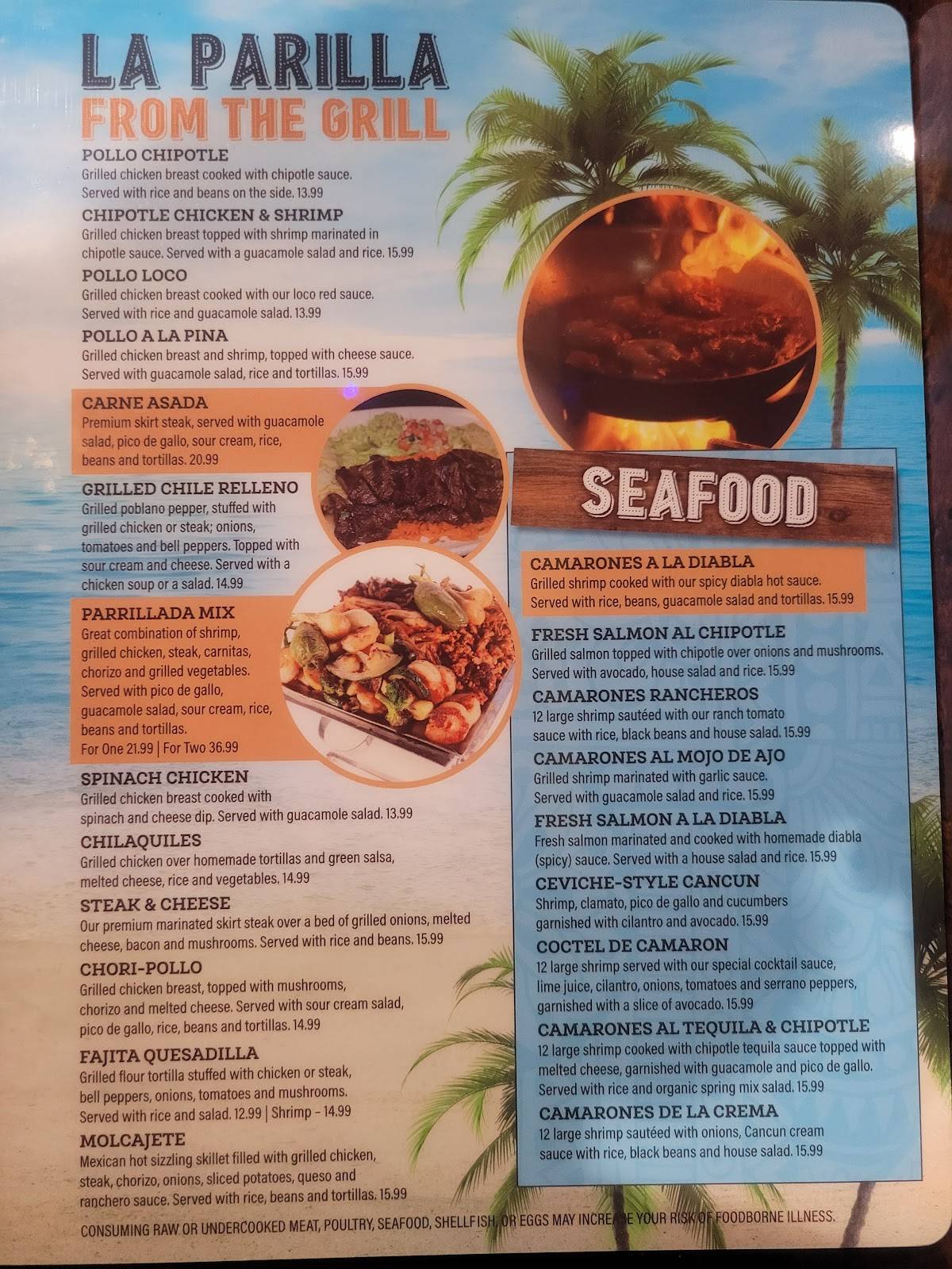 Menu at Ay Wey Mexican Kitchen + Tequila restaurant, Dunn
