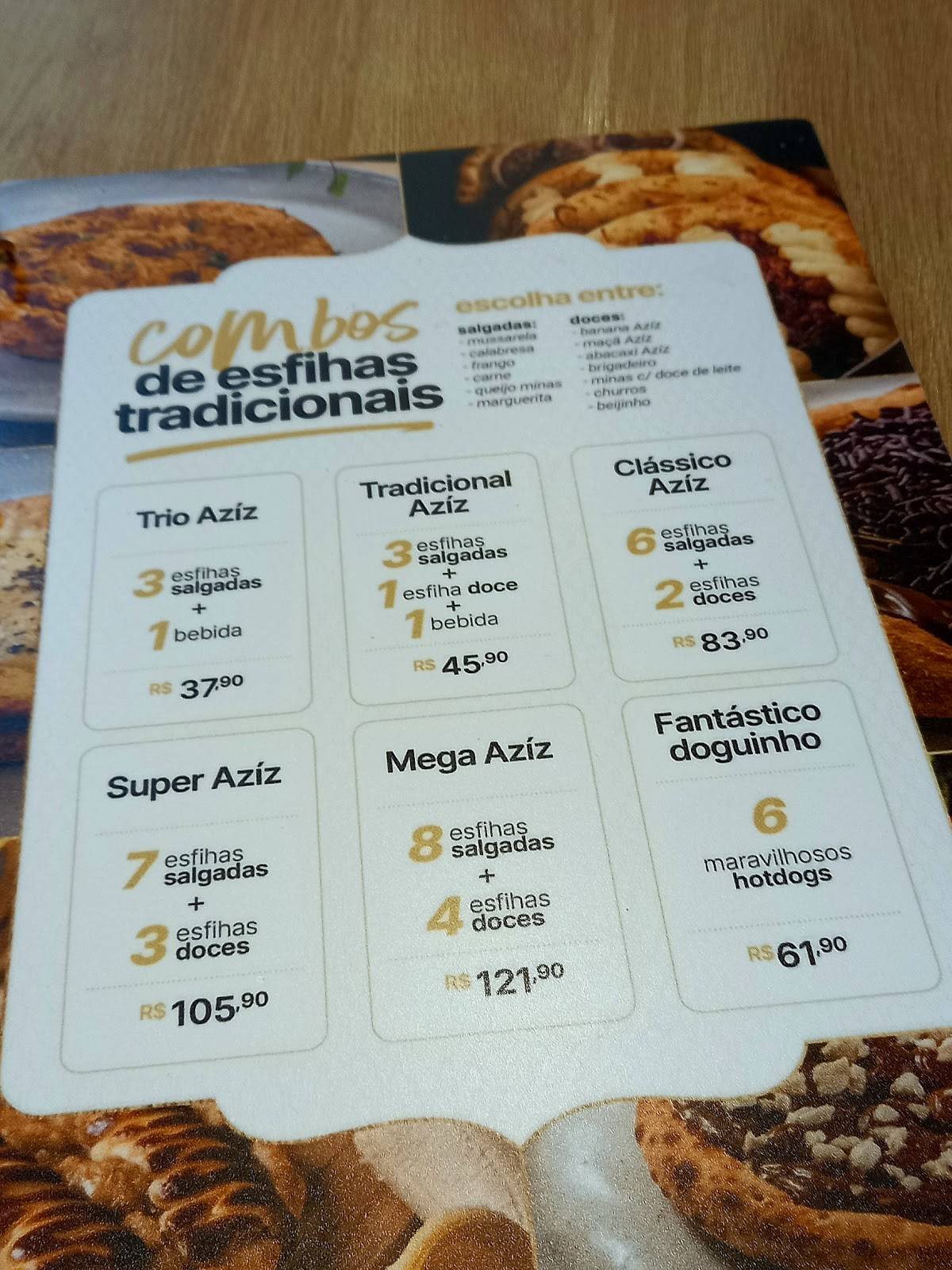 Aziz Árabe Gourmet cardápio