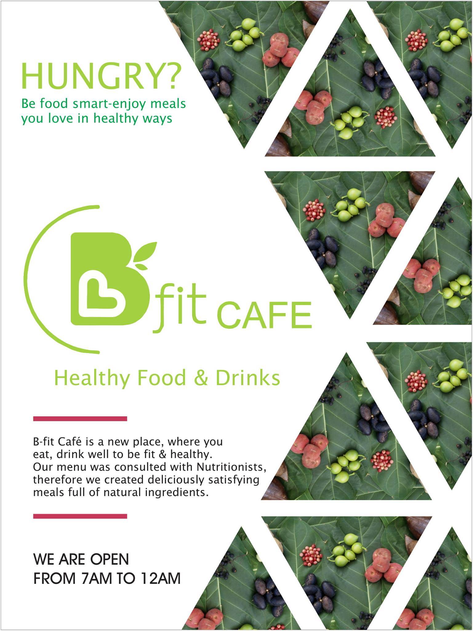 B Fit Cafe menu