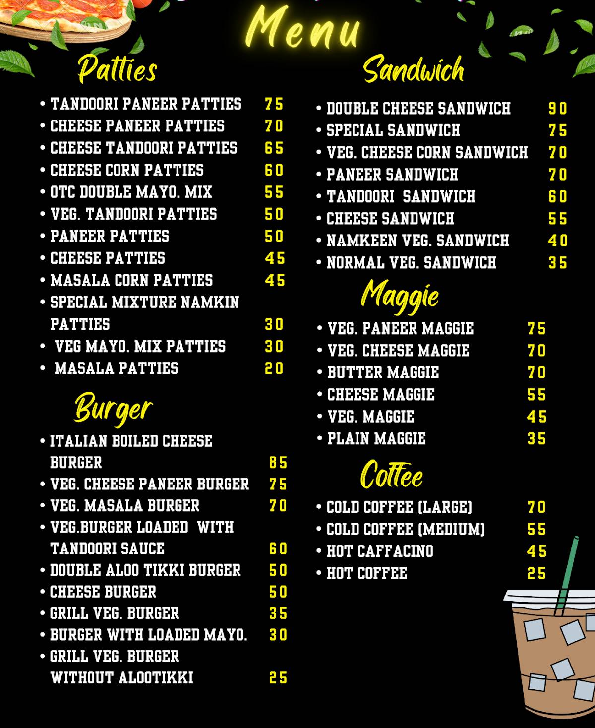B.com Pizza Hub menu