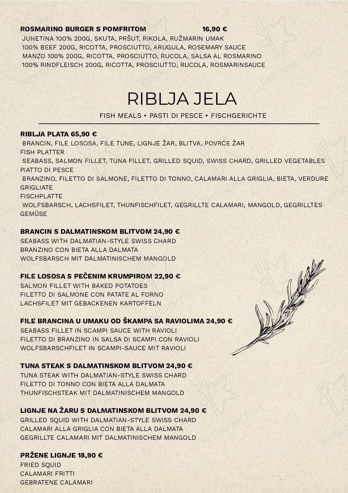 Menu di Bistro Rosmarino