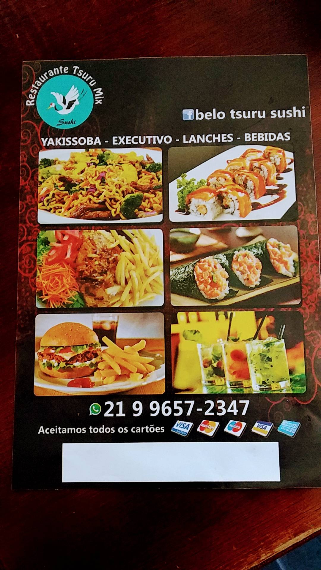 BELO TSURU SUSHI cardápio