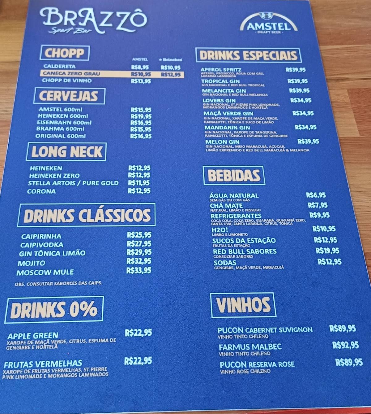 BRAZZÔ cardápio