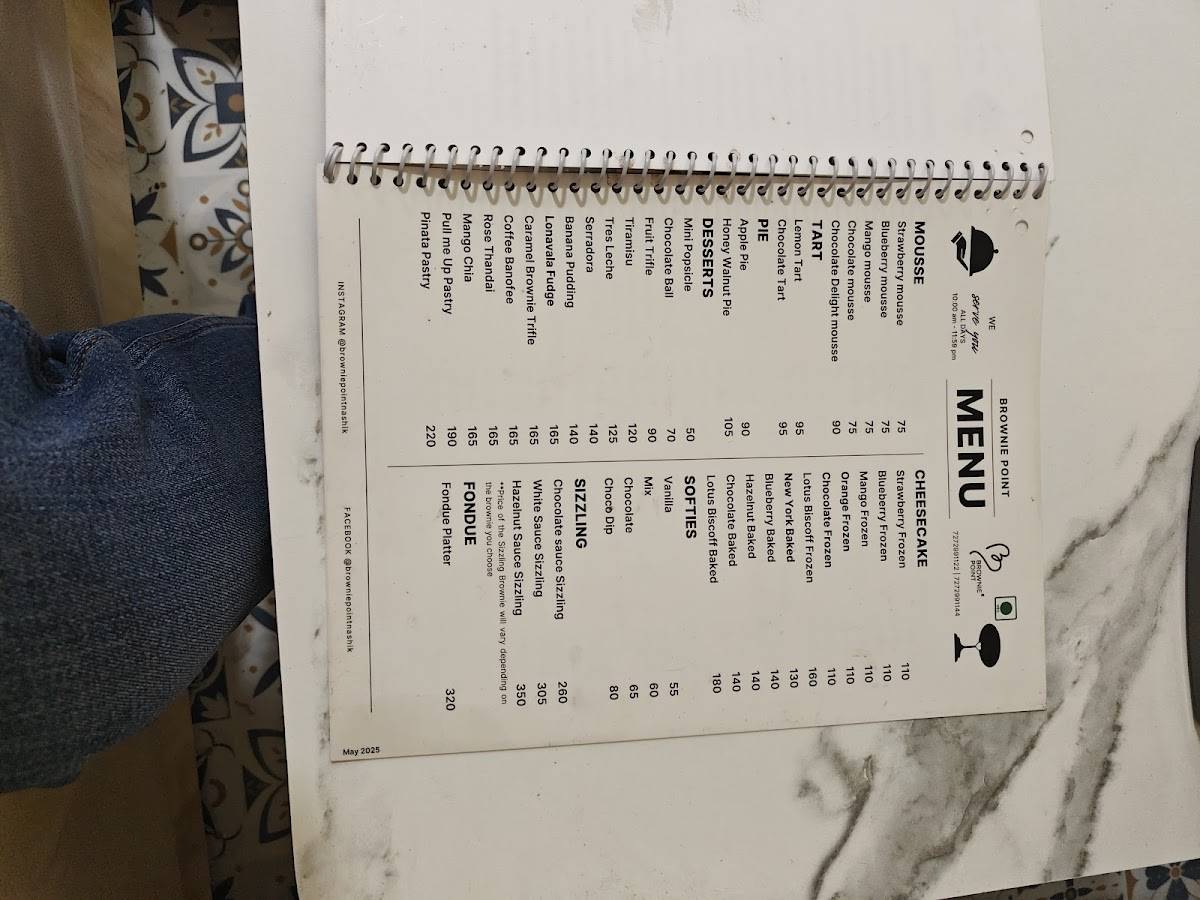 BROWNIE POINT NASHIK menu