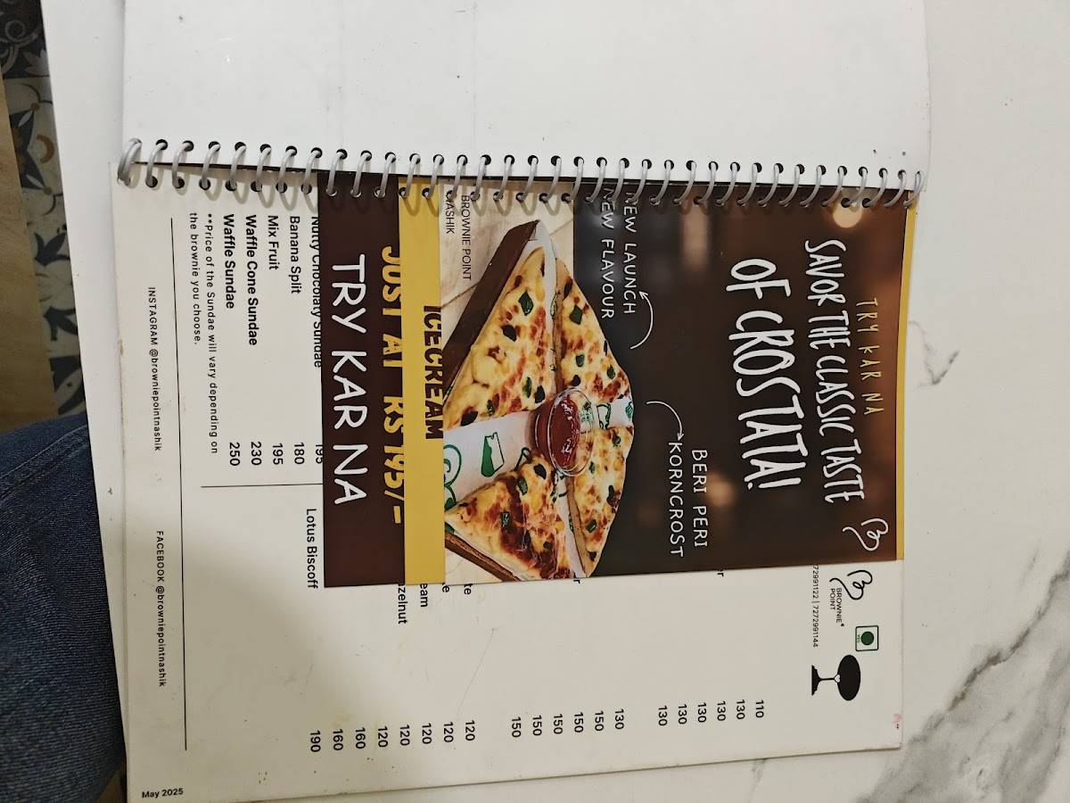 BROWNIE POINT NASHIK menu
