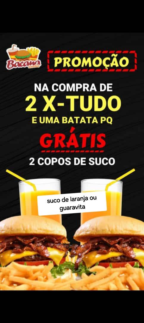 Bacana Lanches cardápio